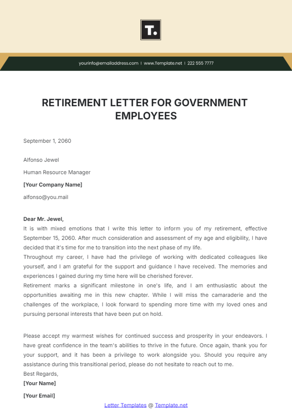 Free Retirement Letter For Government Employees Template To Edit Online Free Retirement Letter For Government Employees Template To Edit Online