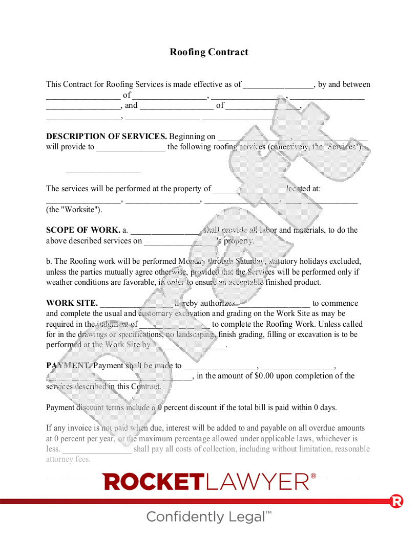 roofing contract template roofing contract template