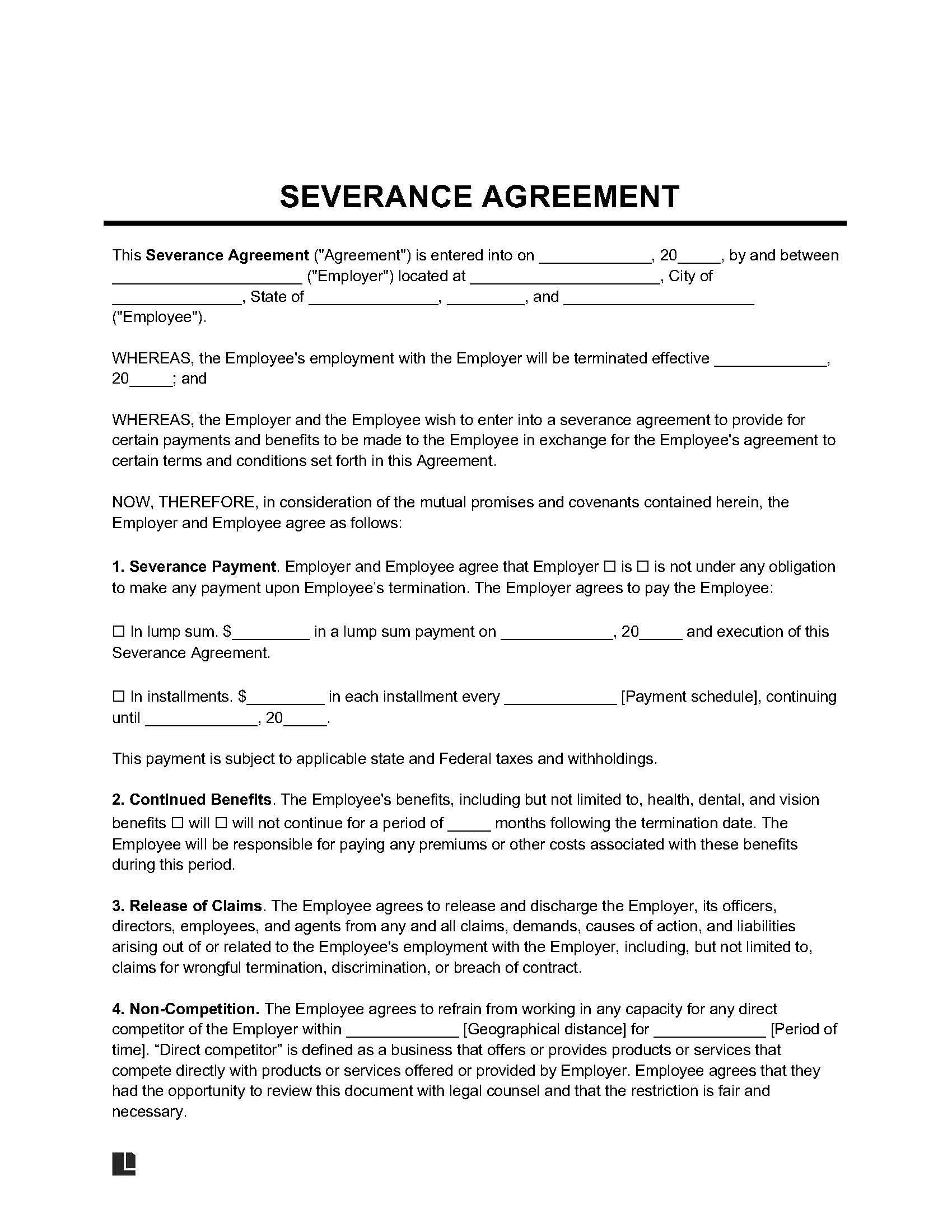 Free Severance Agreement Template Sample Included