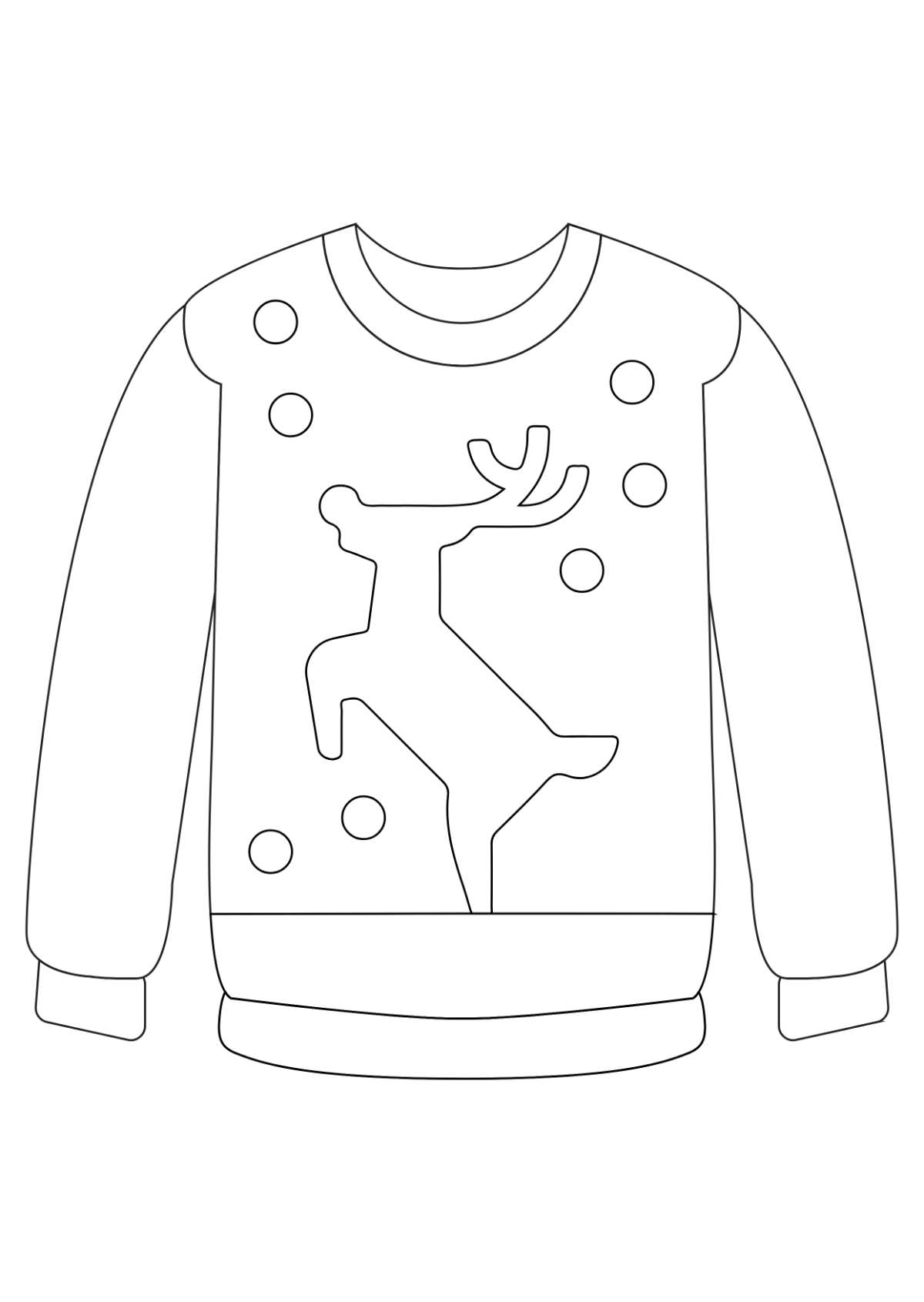 Free Ugly Christmas Sweater Outline Template To Edit Online