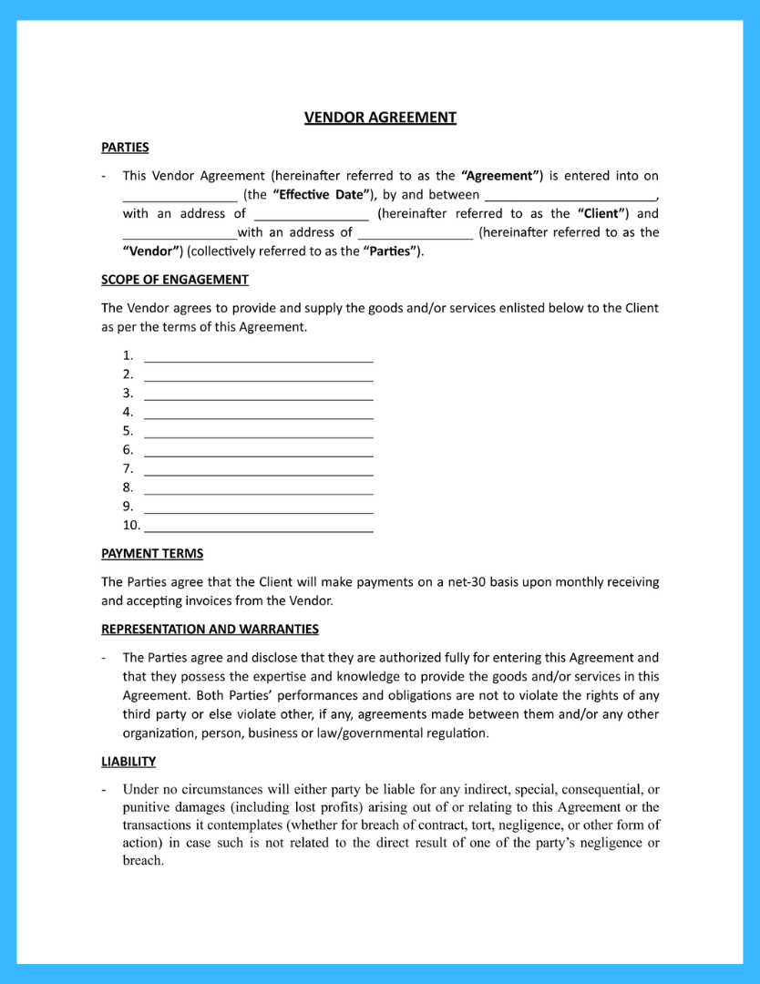 Free Vendor Contract Template To Win More Clients Free Vendor Contract Template To Win More Clients