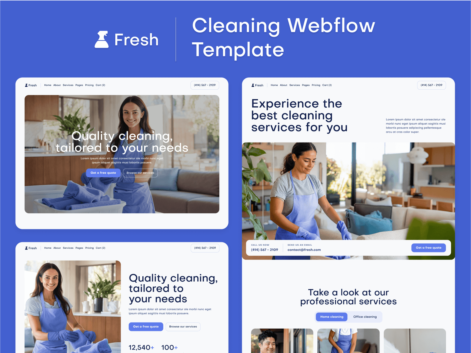Fresh X Website Page Template For Webflow