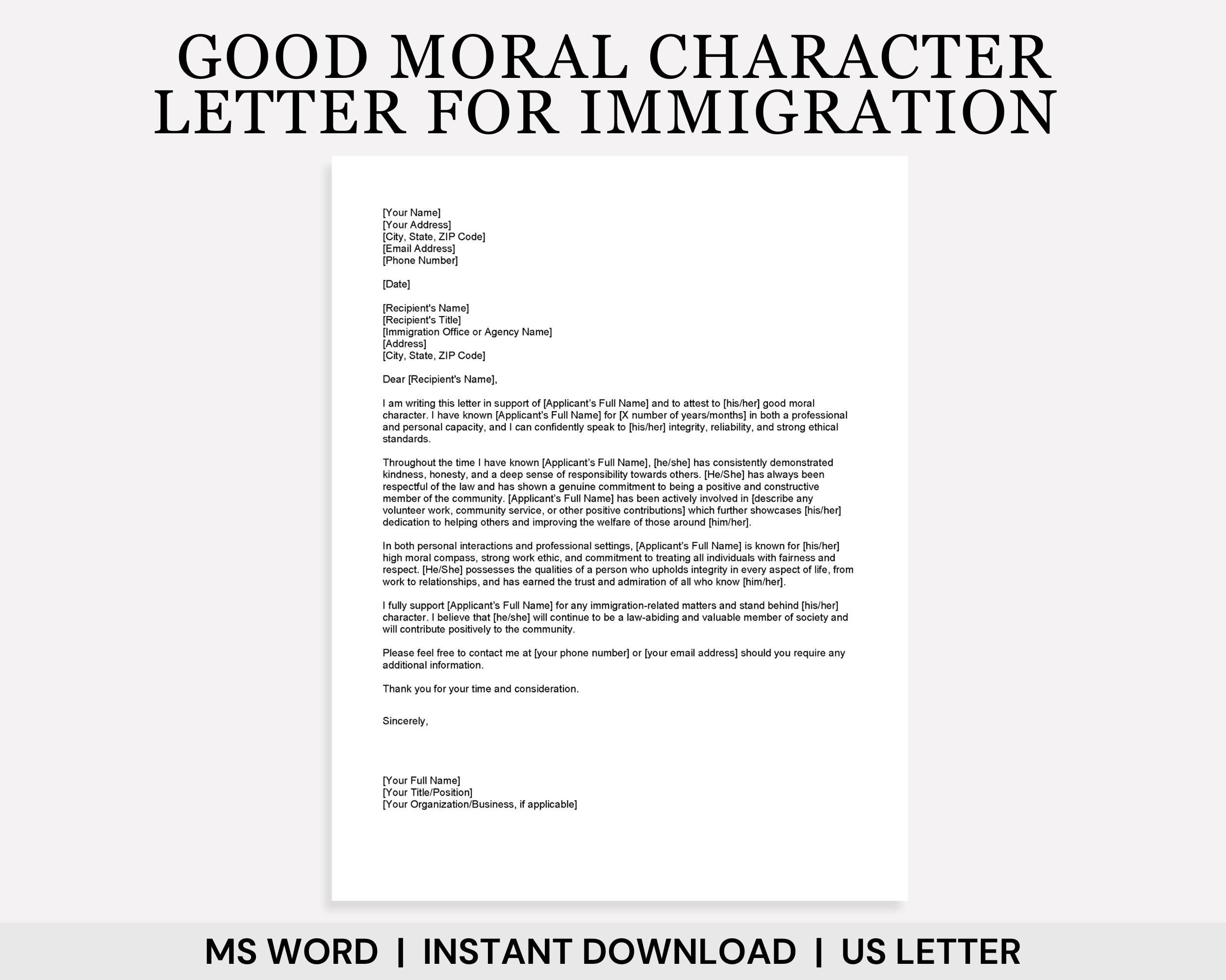 immigration reference letter template immigration reference letter template