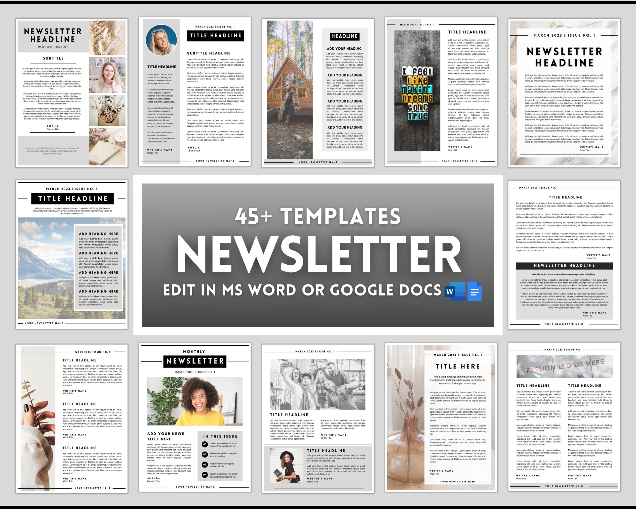 Google Doc Newsletter Template Etsy