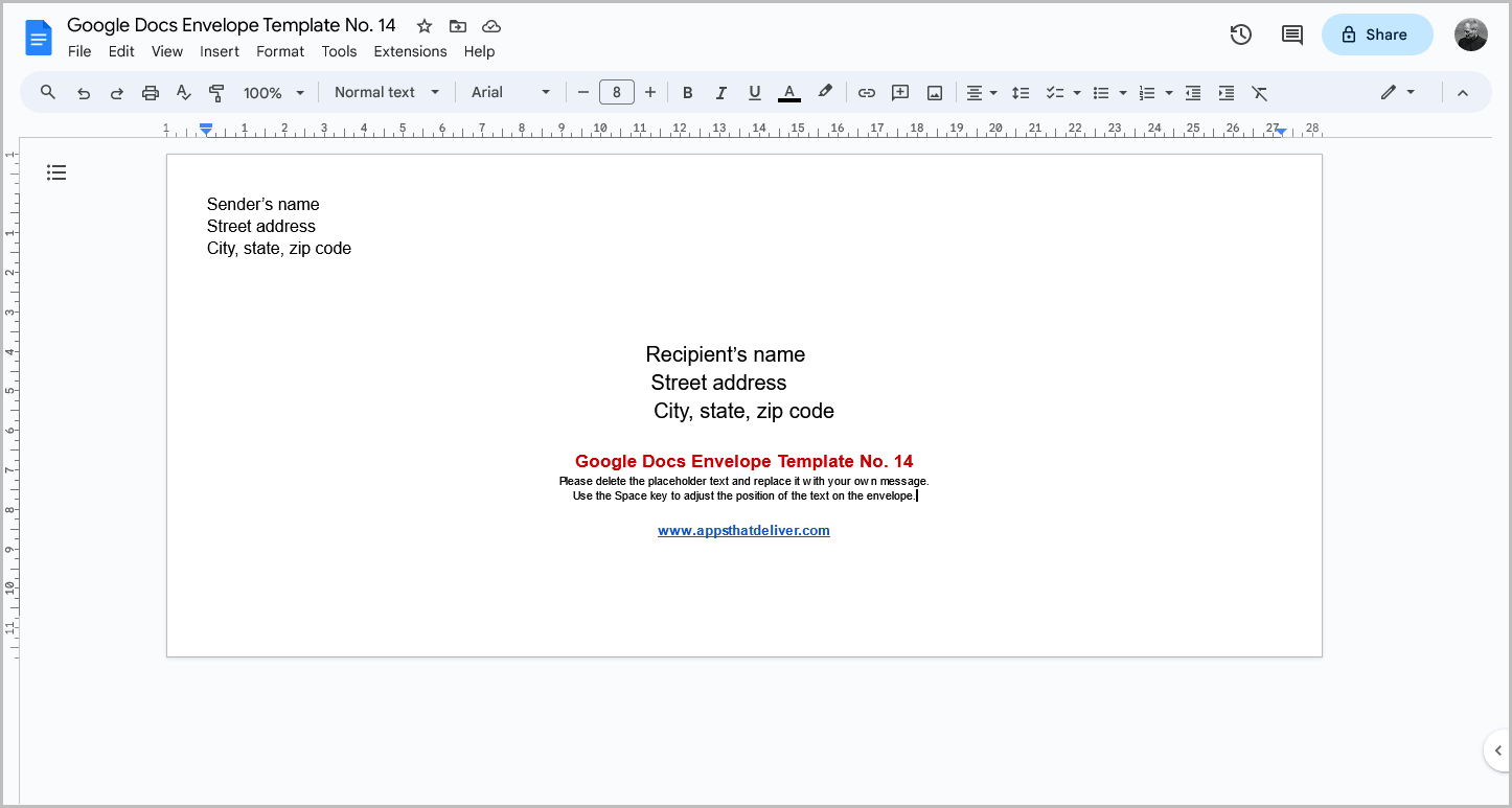 Google Docs Envelope Template All Sizes Google Docs Envelope Template All Sizes