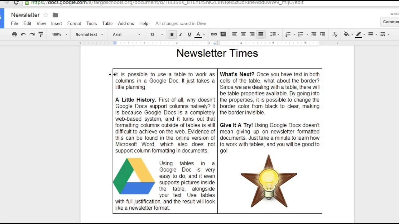 Google Docs Newsletter YouTube