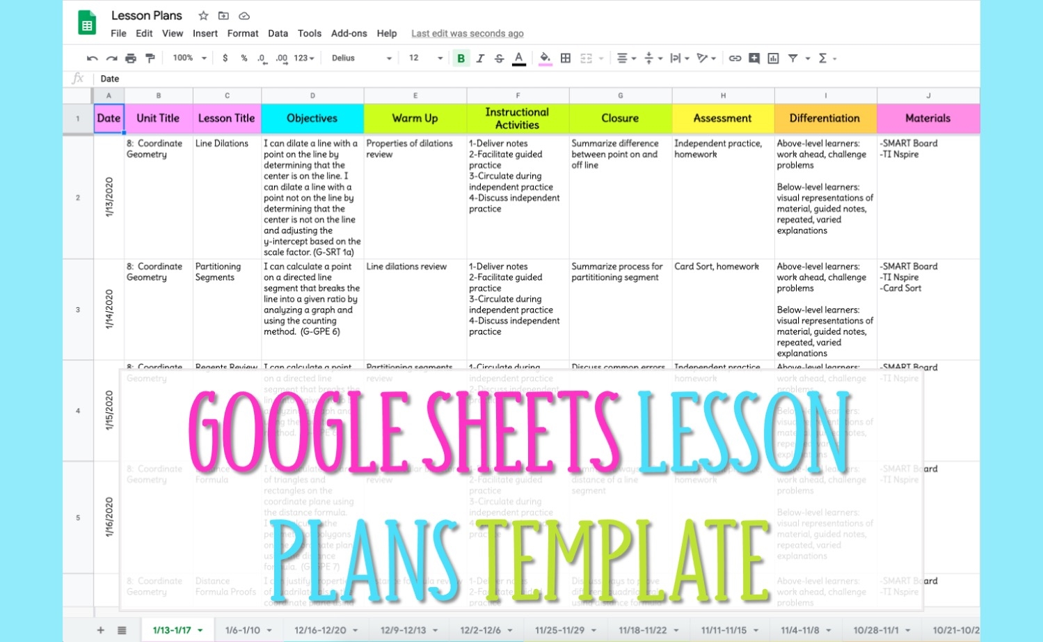 Google Sheets Lesson Plan Template Busy Miss Beebe Google Sheets Lesson Plan Template Busy Miss Beebe