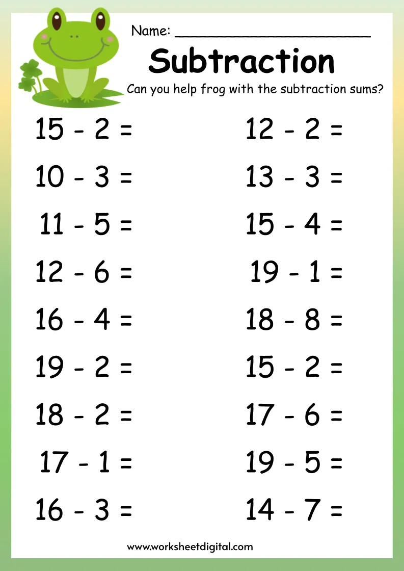 Grade 1 Subtraction Worksheets Free Math Worksheets Grade 1 Subtraction Worksheets Free Math Worksheets