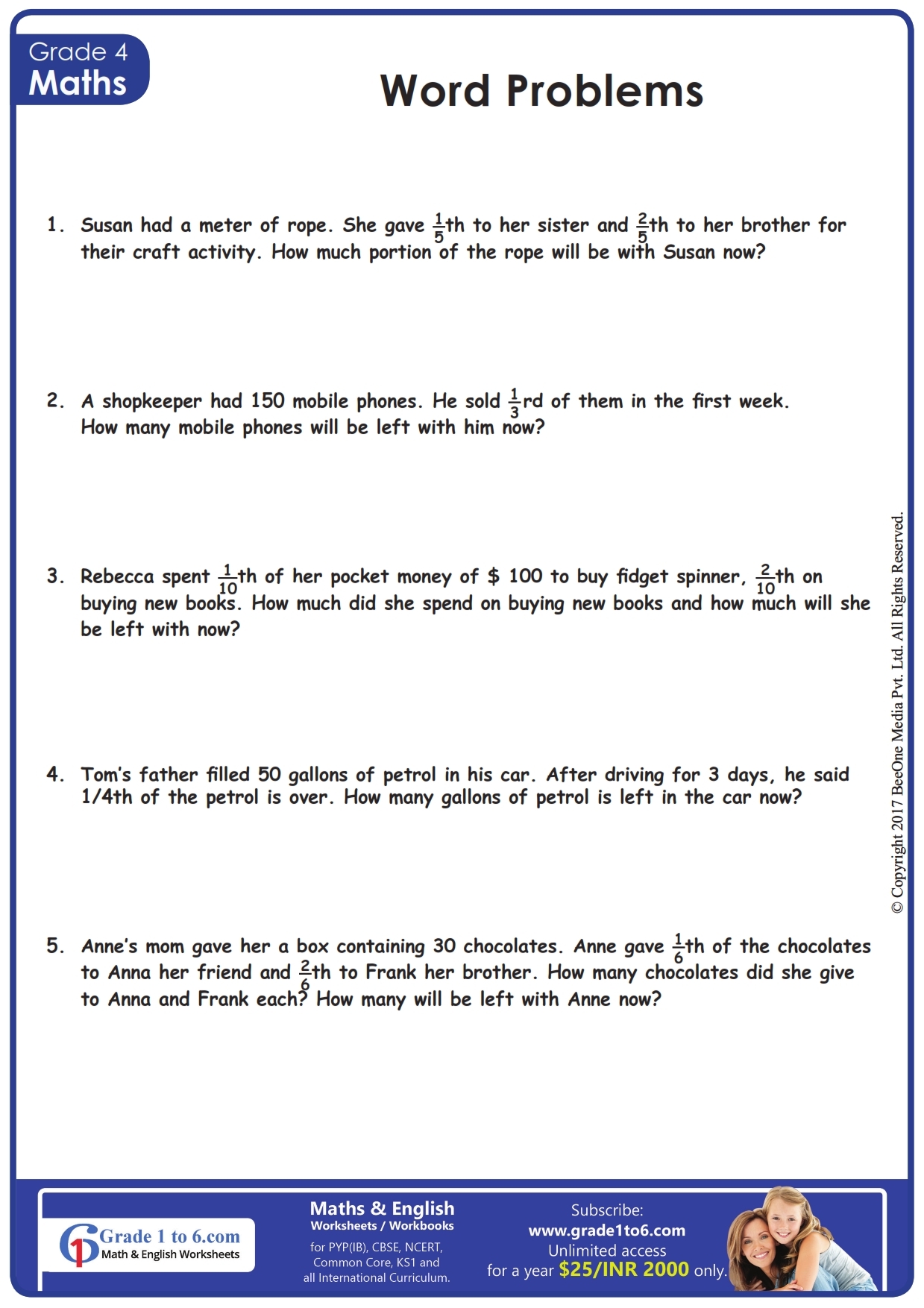 fraction word problems 4th grade fraction word problems 4th grade