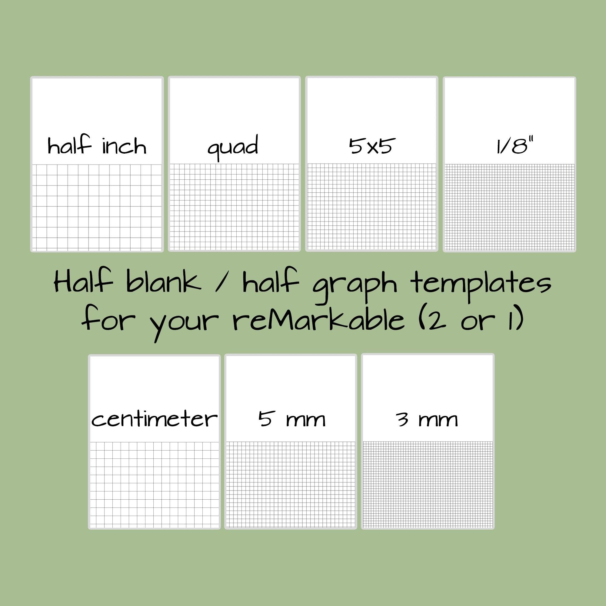 Half Blank Half Graph Template Bundle For Remarkable 7 Sizes Precision Drawing Math Engineering Half Inch Quad 8th 4x4 5x5 Cm Mm Etsy Half Blank Half Graph Template Bundle For Remarkable 7 Sizes Precision Drawing Math Engineering Half Inch Quad 8th 4x4 5x5 Cm Mm Etsy