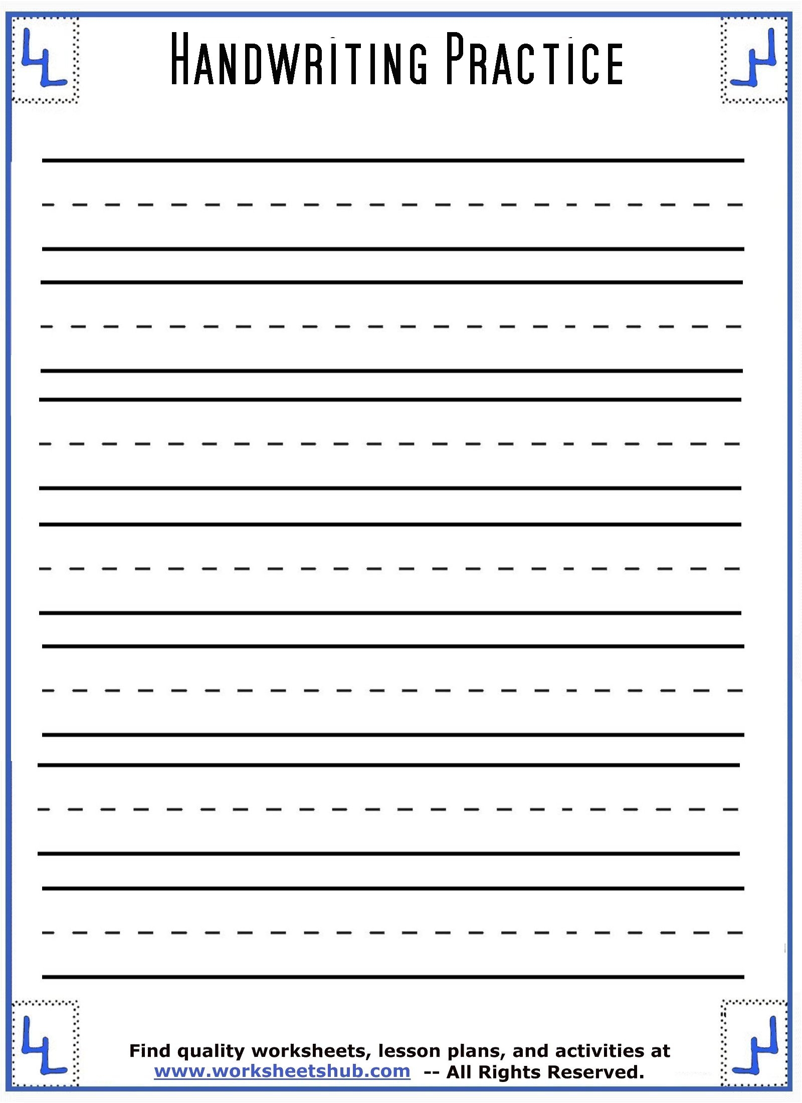 handwriting practice sheets printable