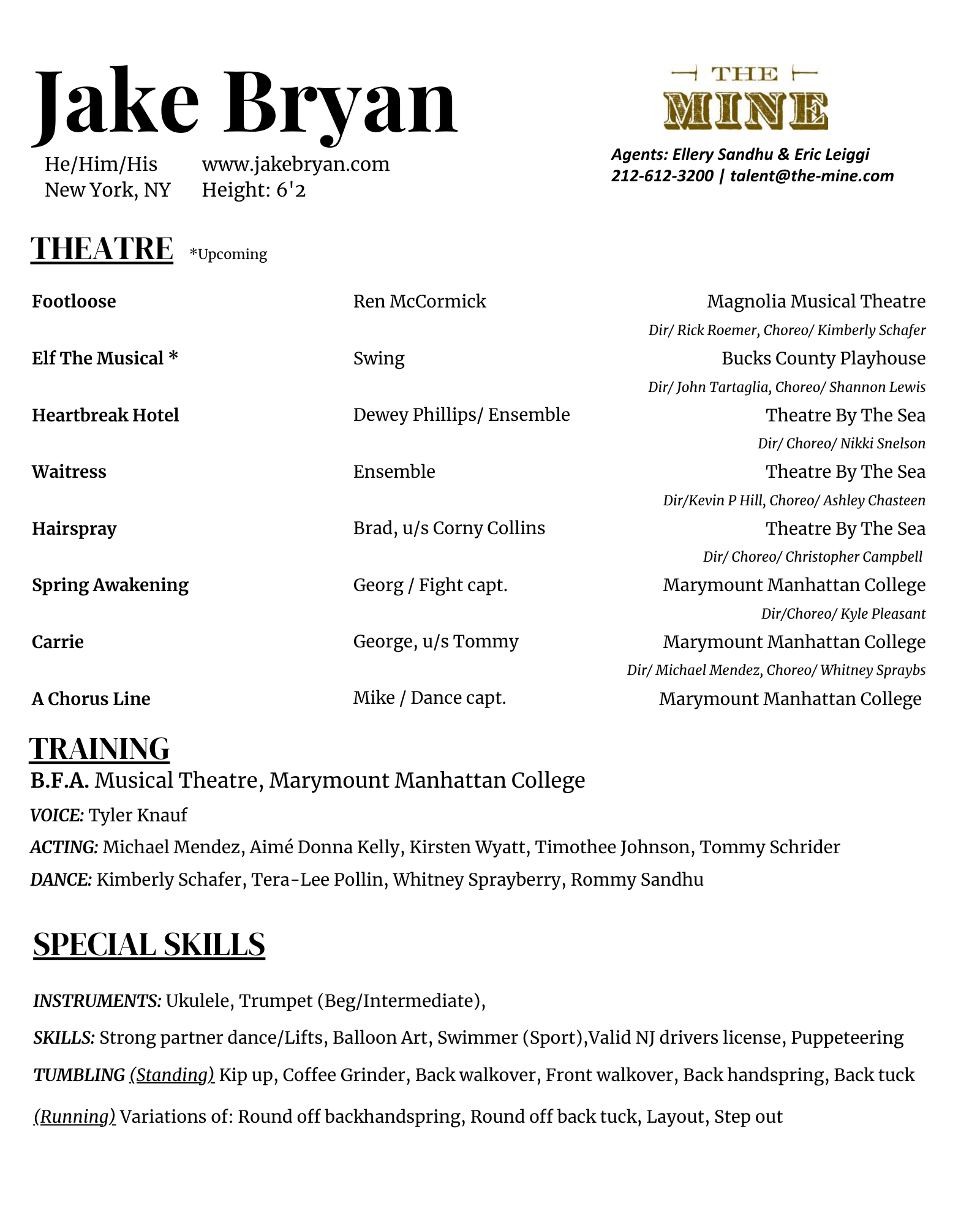 Headshot Resume Jake Bryan