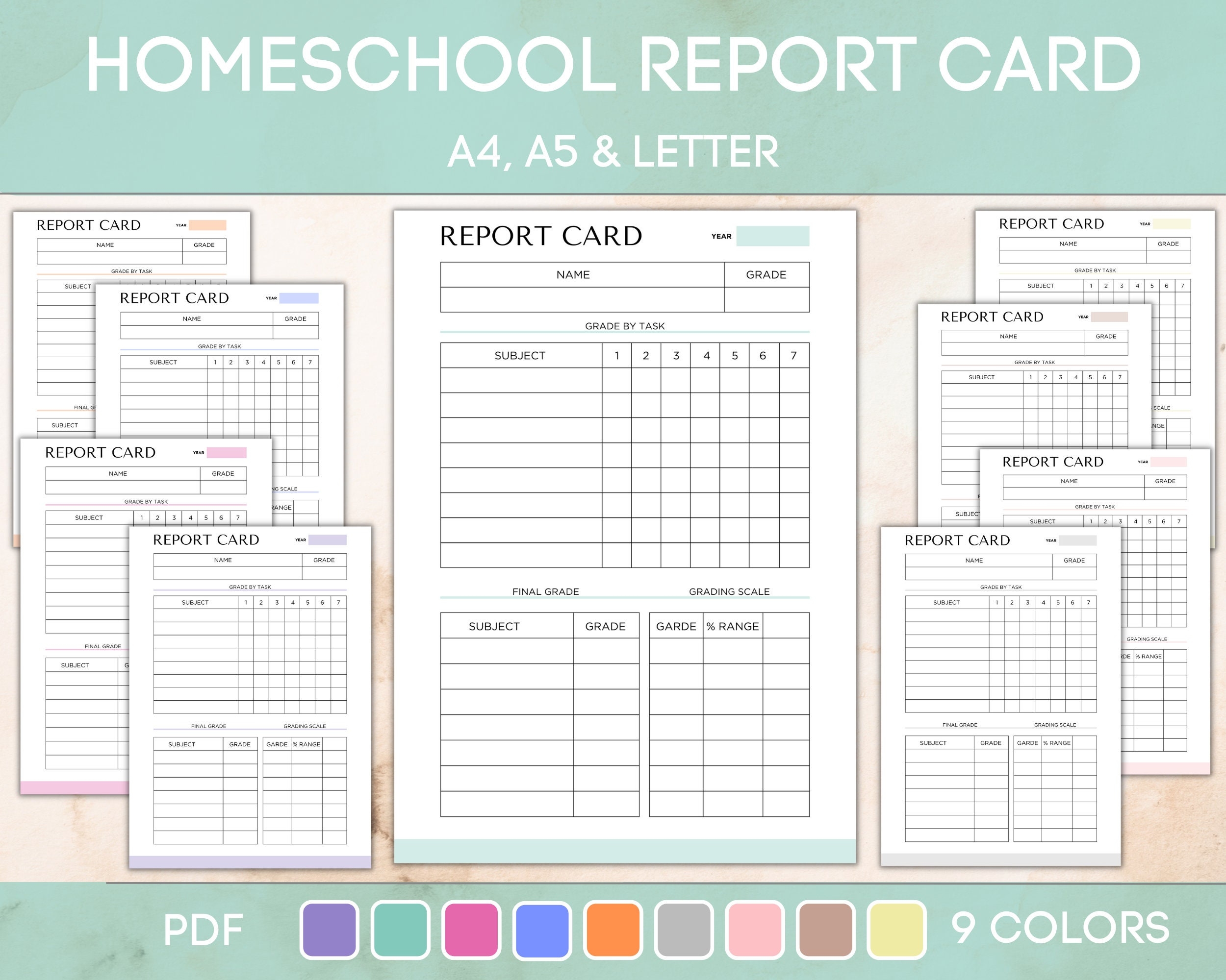 homeschool report card template word
