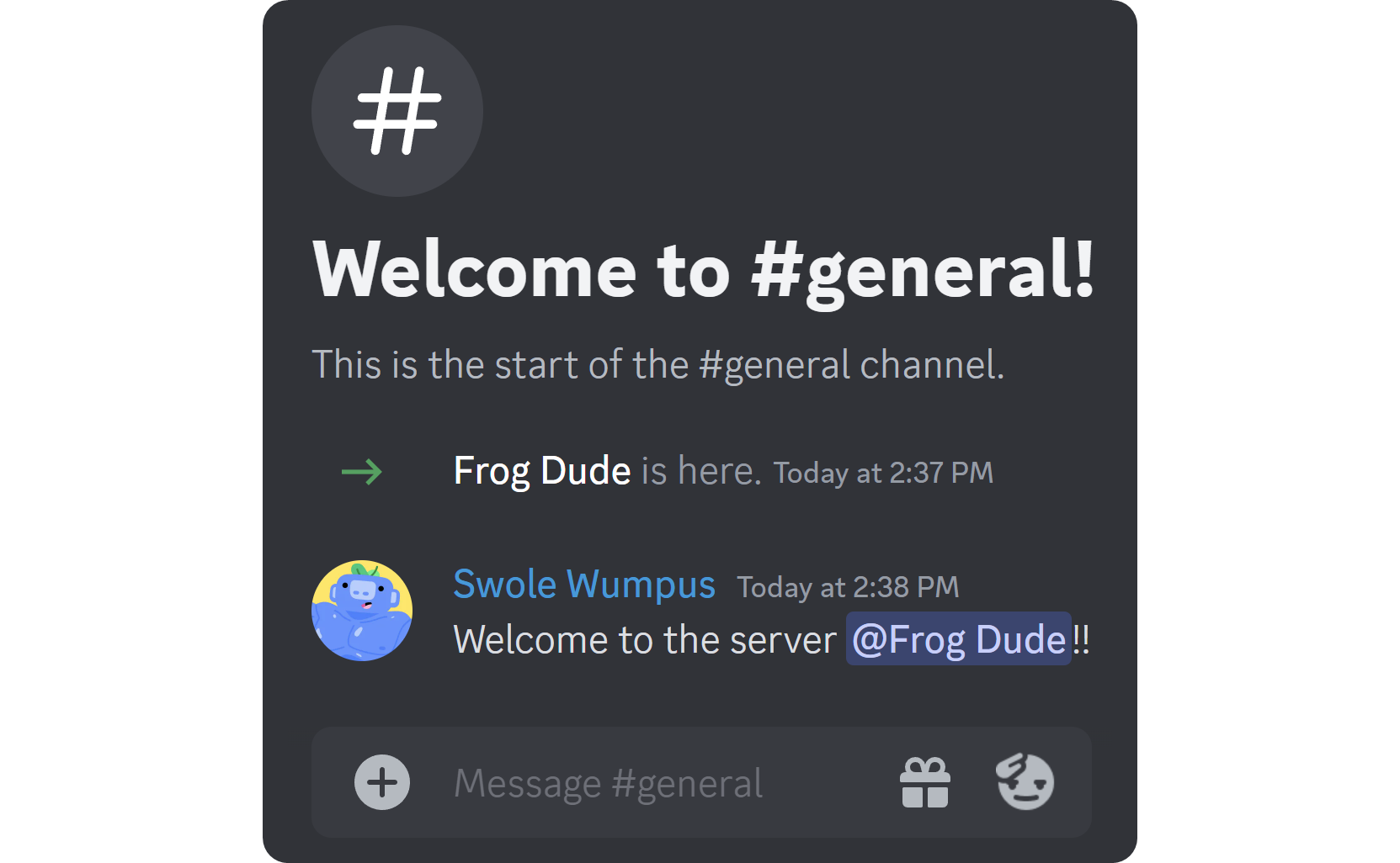 discord welcome message template