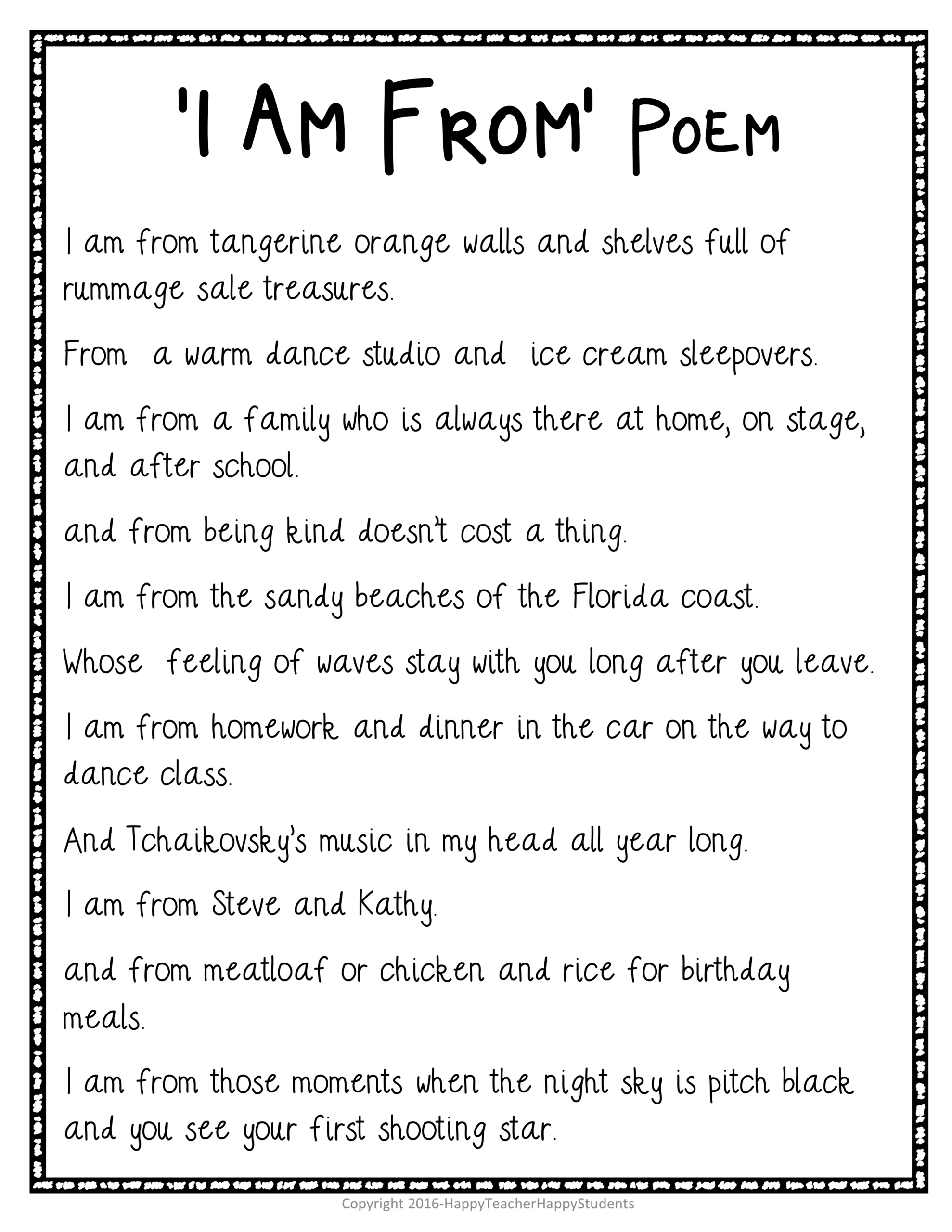 I Am Poem I Am From Poem Template Example Poem Grading Rubric Bio Poem Made By Teachers