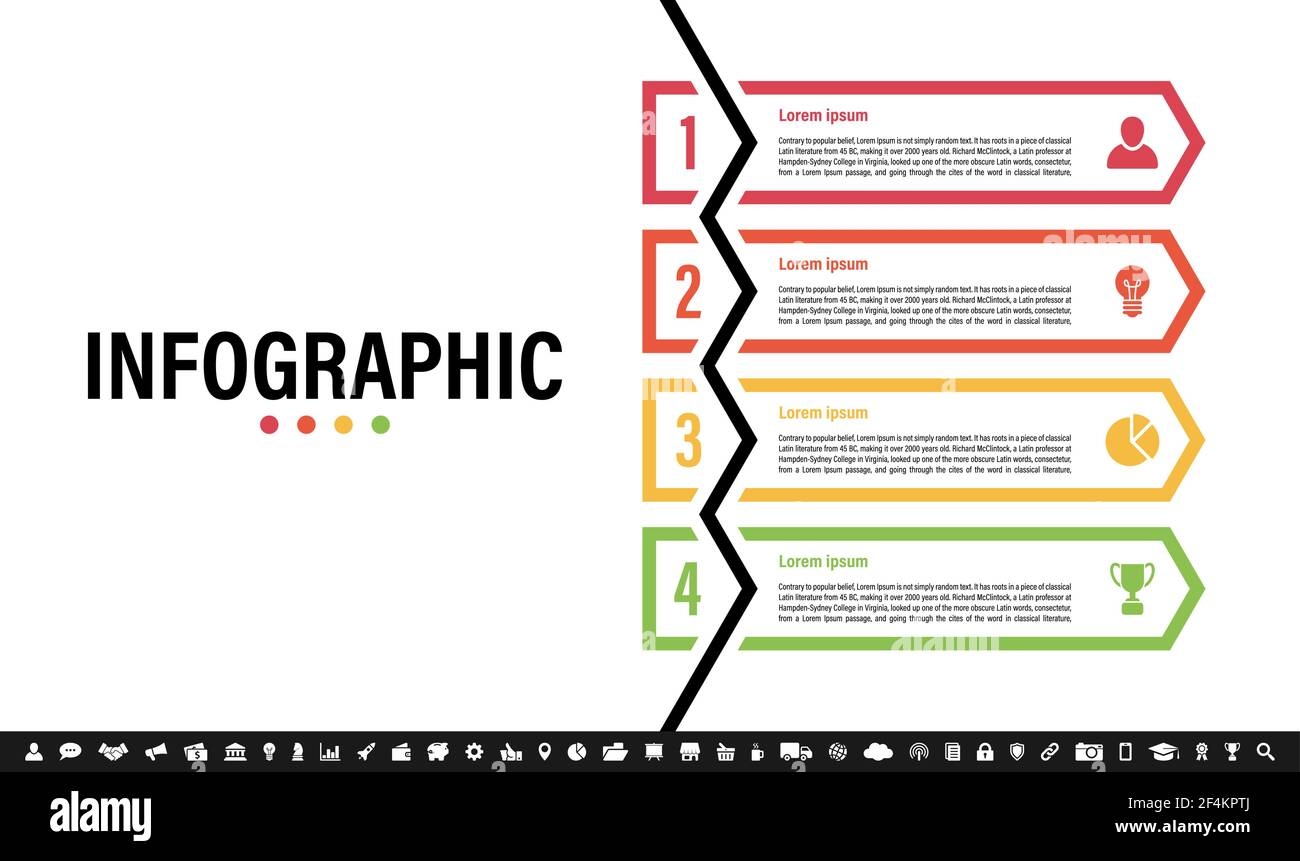 Infographic Design Template With Business Concept Vector Illustration With 4 Steps Or Options Or Processes Represent Work Flow Or Diagram Stock Vector Image Art Alamy