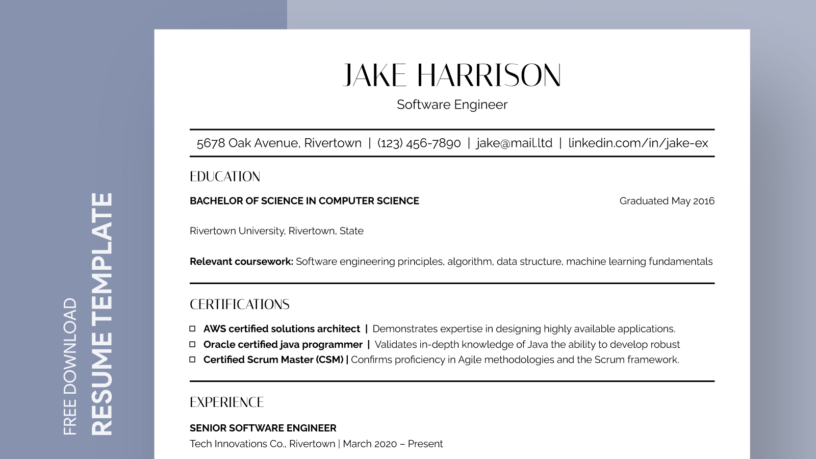 Jake s Resume Free Google Docs Template Gdoc io