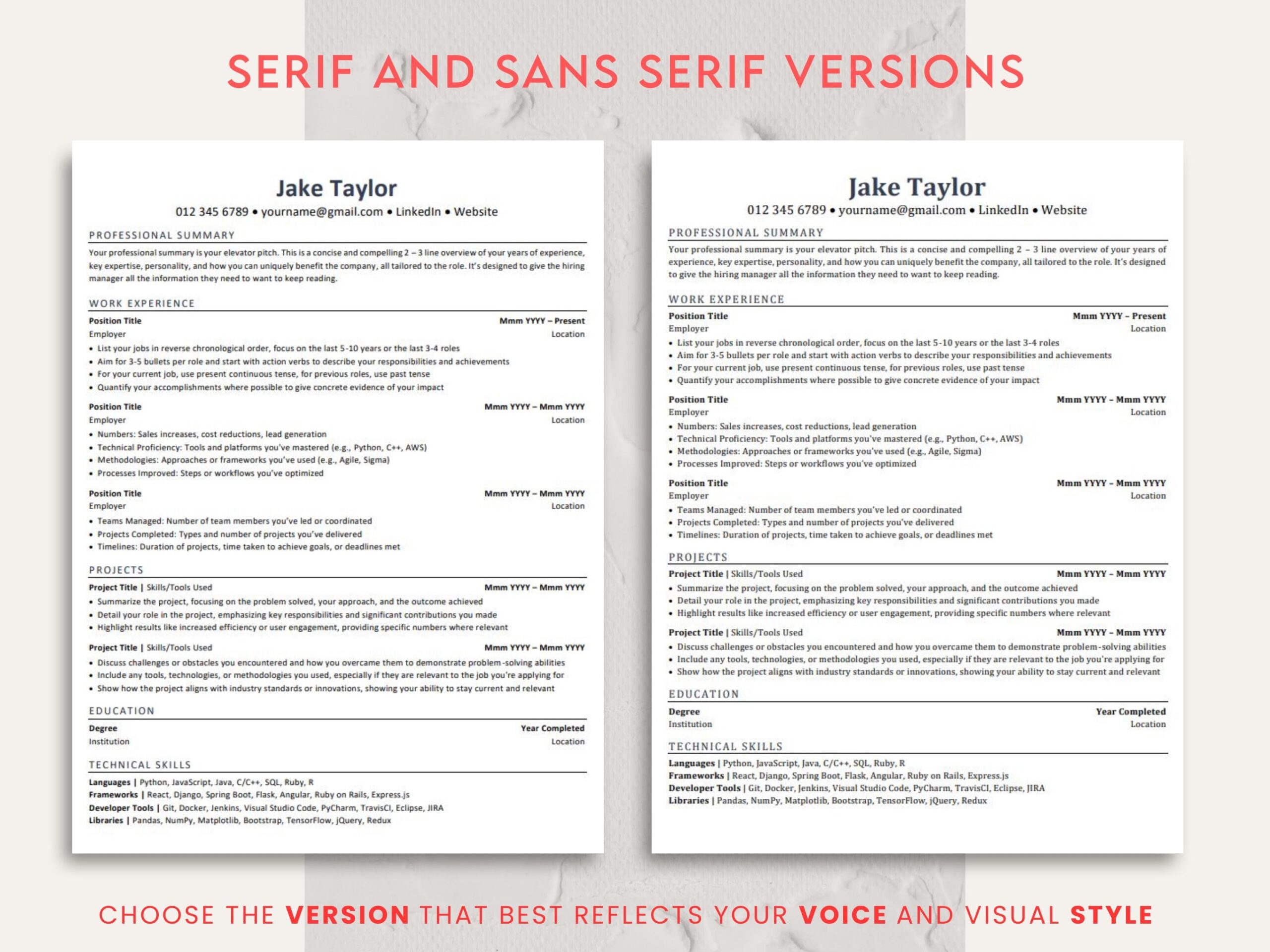 jake resume template