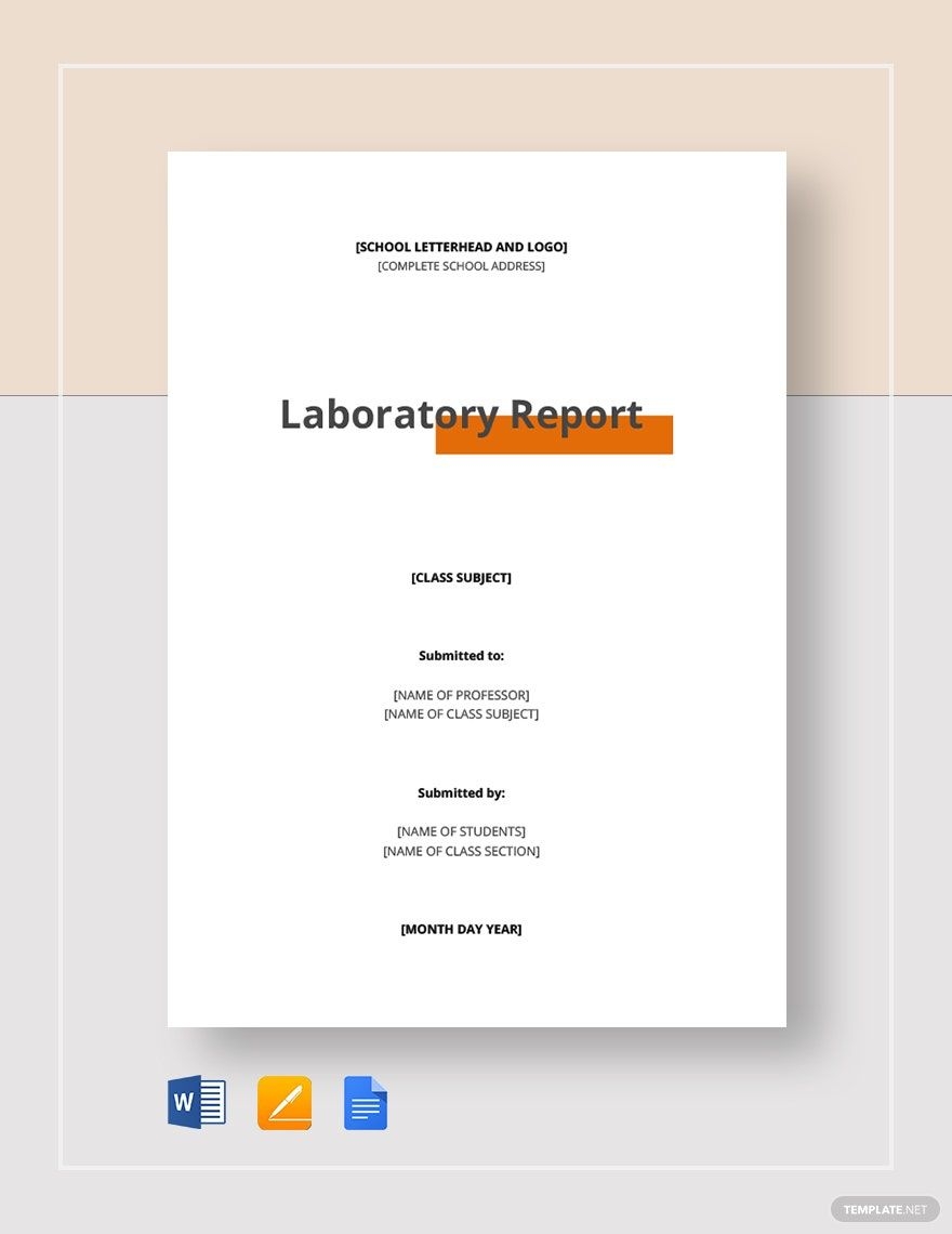 Lab Report Template In Word Pages Google Docs Download Template