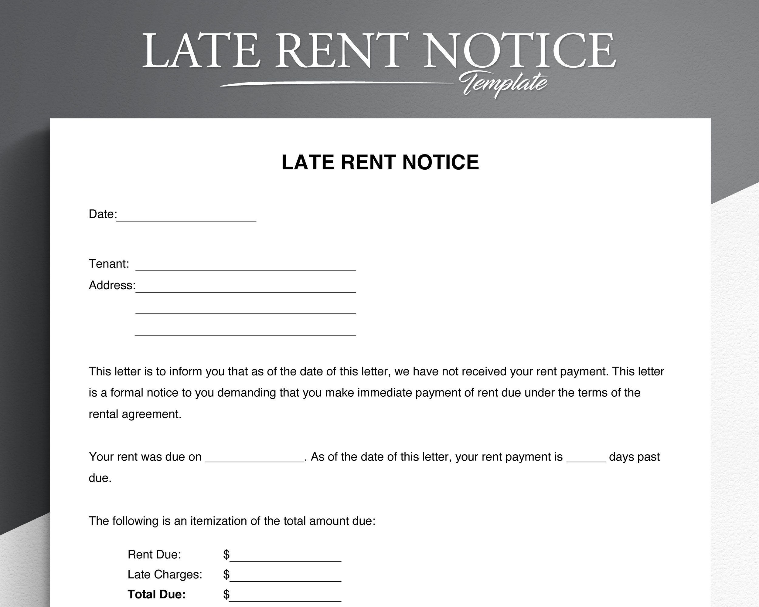Late Rent Notice Google Docs microsoft Word Late Rent Payment Landlord Template Etsy Late Rent Notice Google Docs microsoft Word Late Rent Payment Landlord Template Etsy
