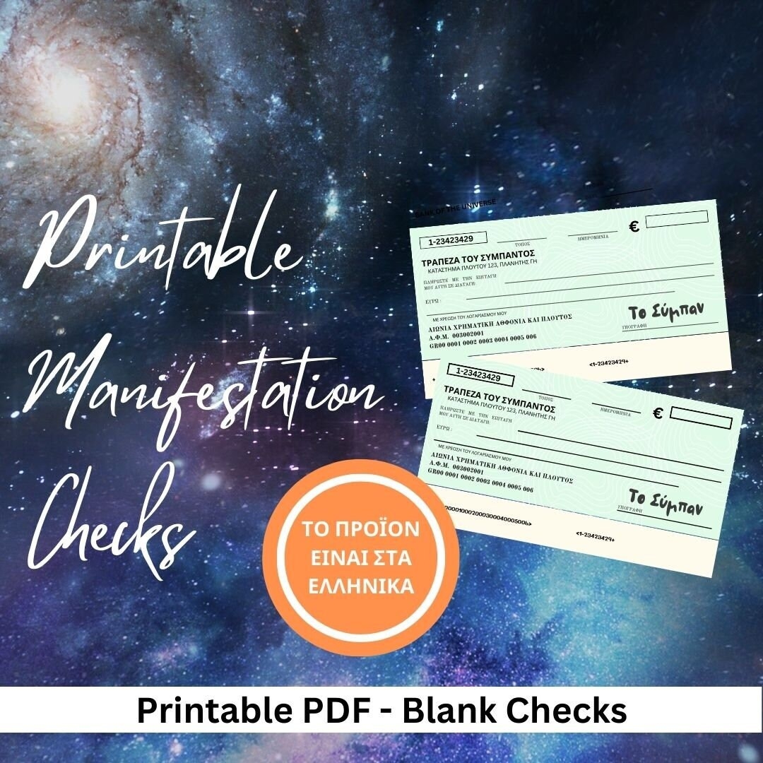 Law Of Attraction Checks Abundance Manifestation Tool PDF JPG Etsy