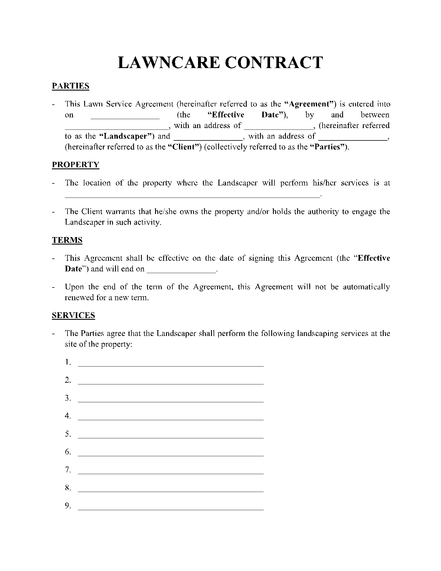 Lawncare Contract Template Download A Sample CocoSign Lawncare Contract Template Download A Sample CocoSign