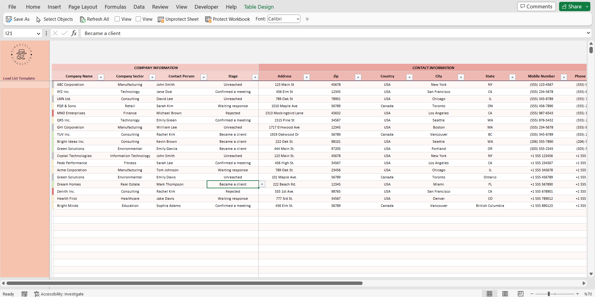 Lead Tracker Excel Template Printable Customer Follow Up Cold Call Tracker Sales Activity Excel Eloquens