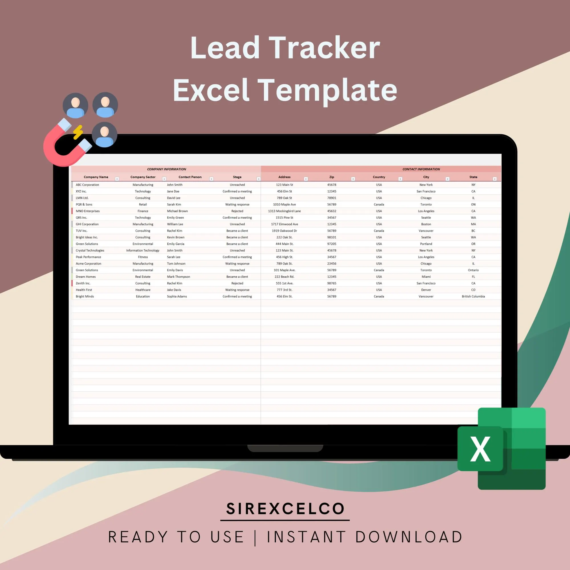 Lead Tracker Excel Template Printable Customer Follow Up Cold Call Tracker Sales Activity Excel Eloquens