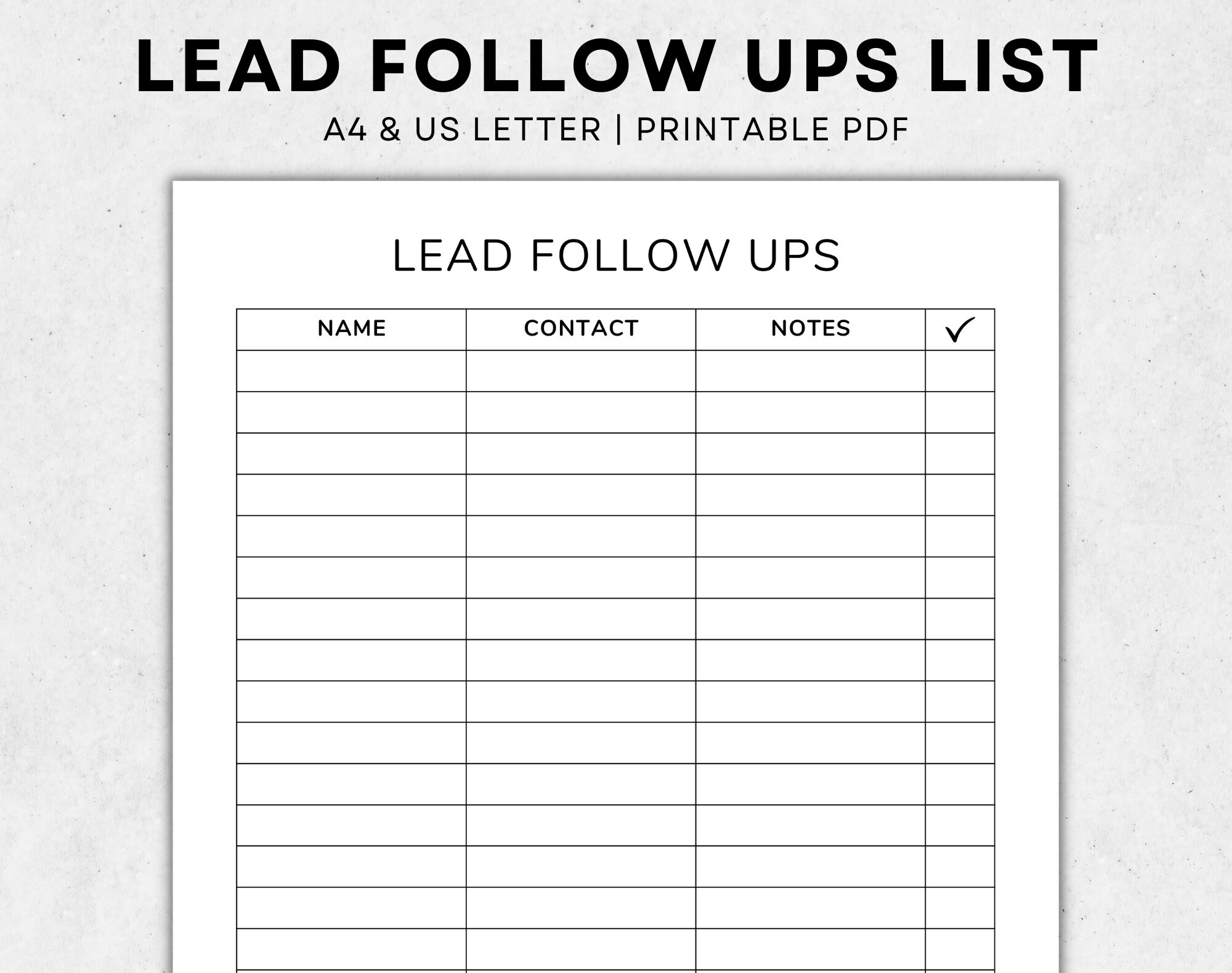 Leads Follow Ups List Printable Customer Follow Up Tracker Leads Tracker Printable Business Sale Generating A4 Letter Etsy New Zealand