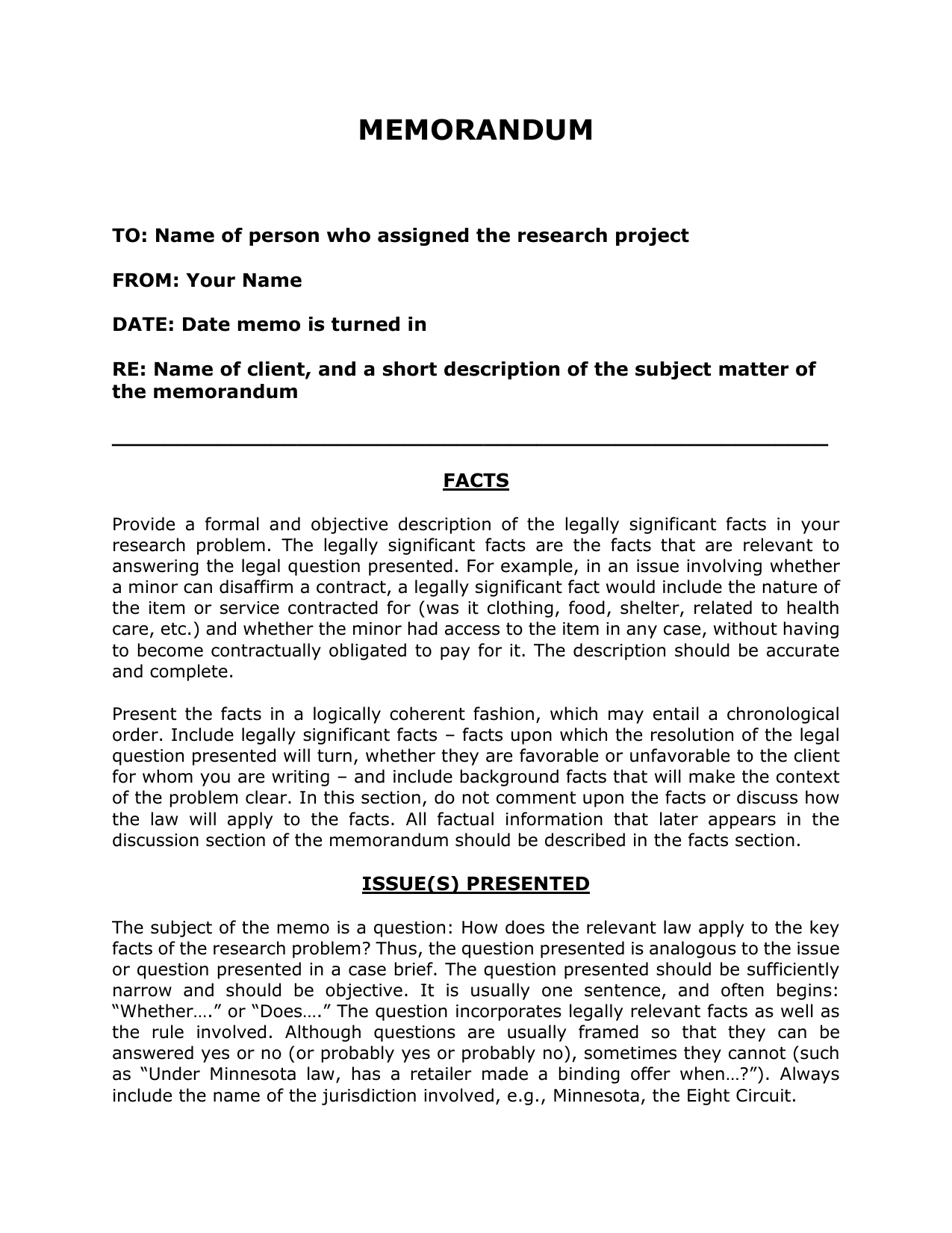Legal Memorandum Template Legal Memorandum Template