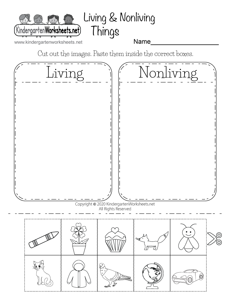 Living And Nonliving Things Worksheet Free Printable Digital PDF