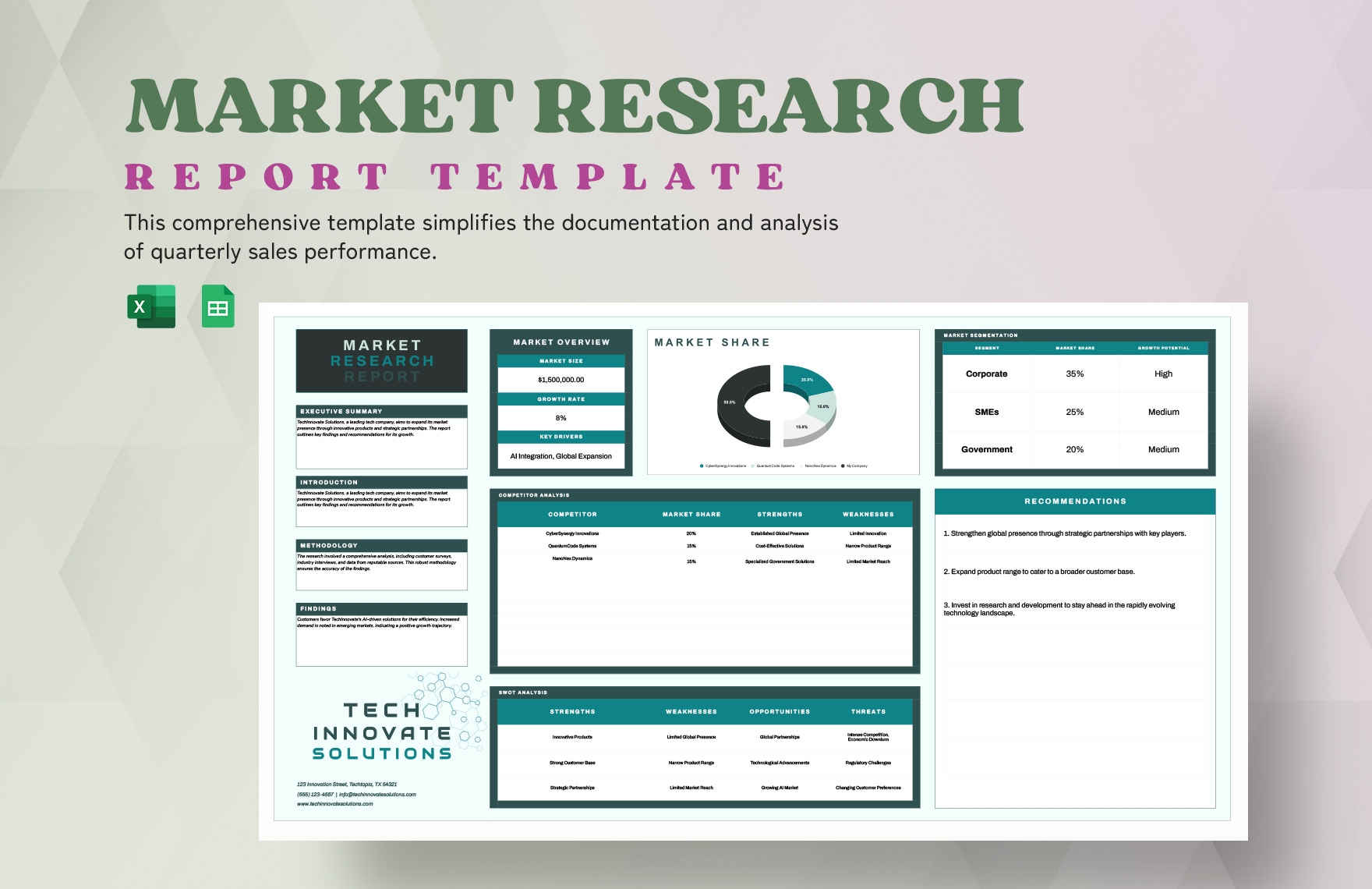 Market Research Report Template In Excel Google Sheets Download Template Market Research Report Template In Excel Google Sheets Download Template