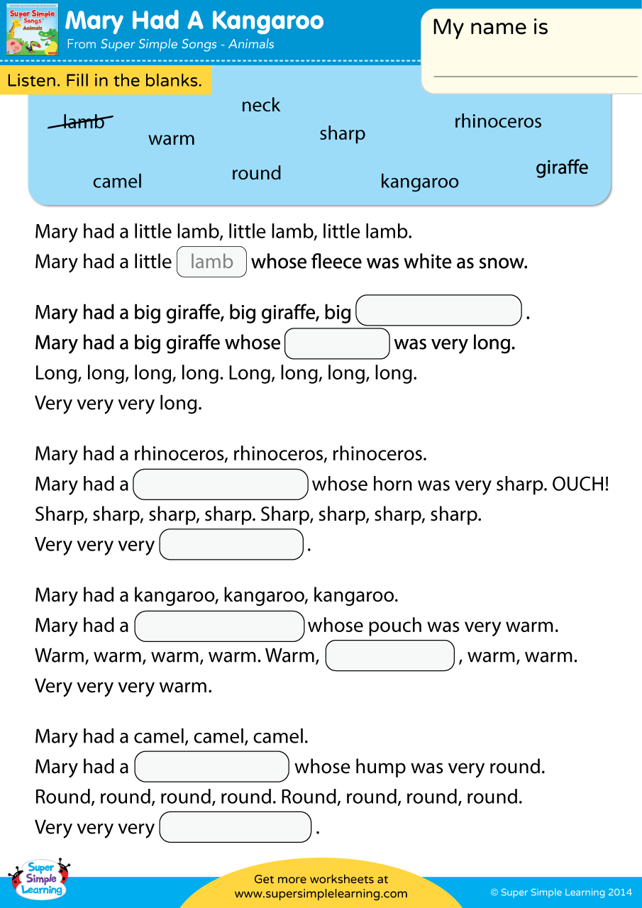 fill in the blanks worksheets