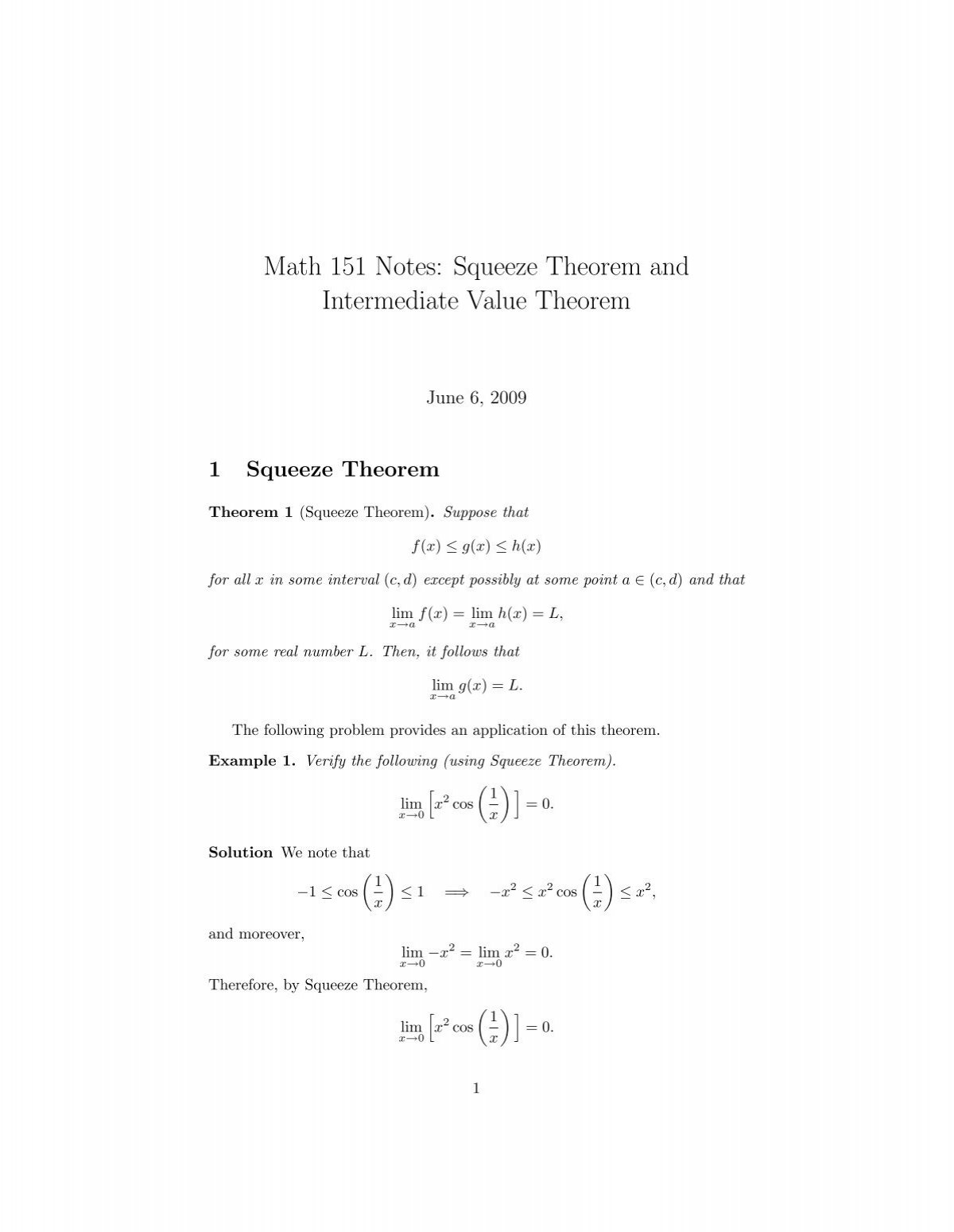 ivt theorem statement template