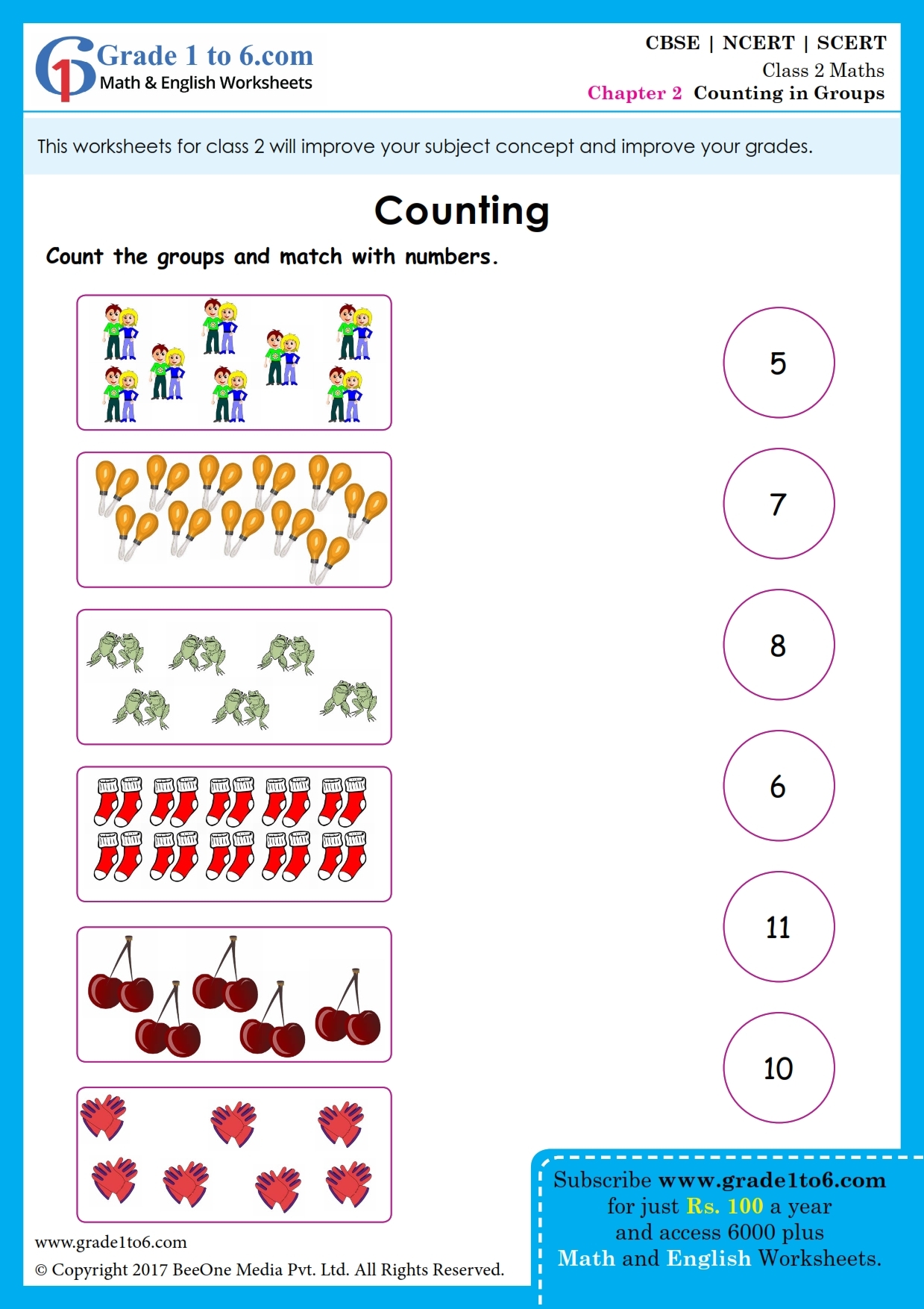 Maths Worksheets For Class 2 Counting In Groups