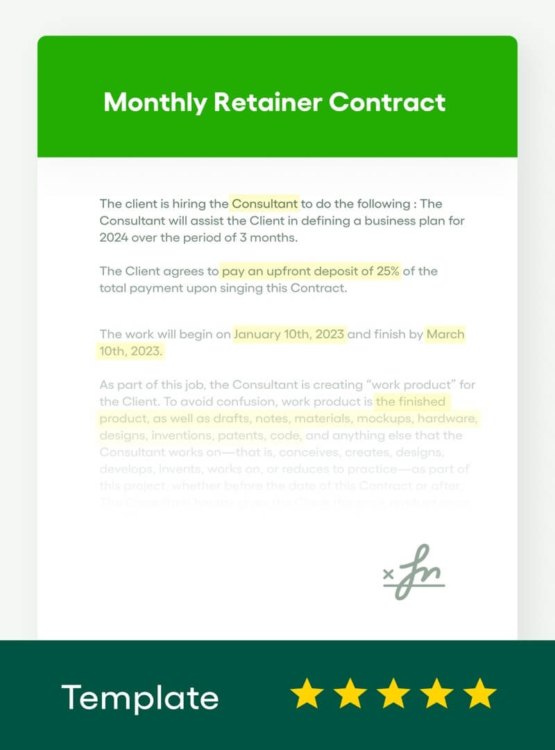 retainer agreement template