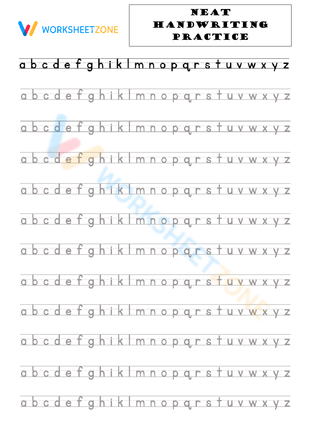 Neat Handwriting Worksheets Printable