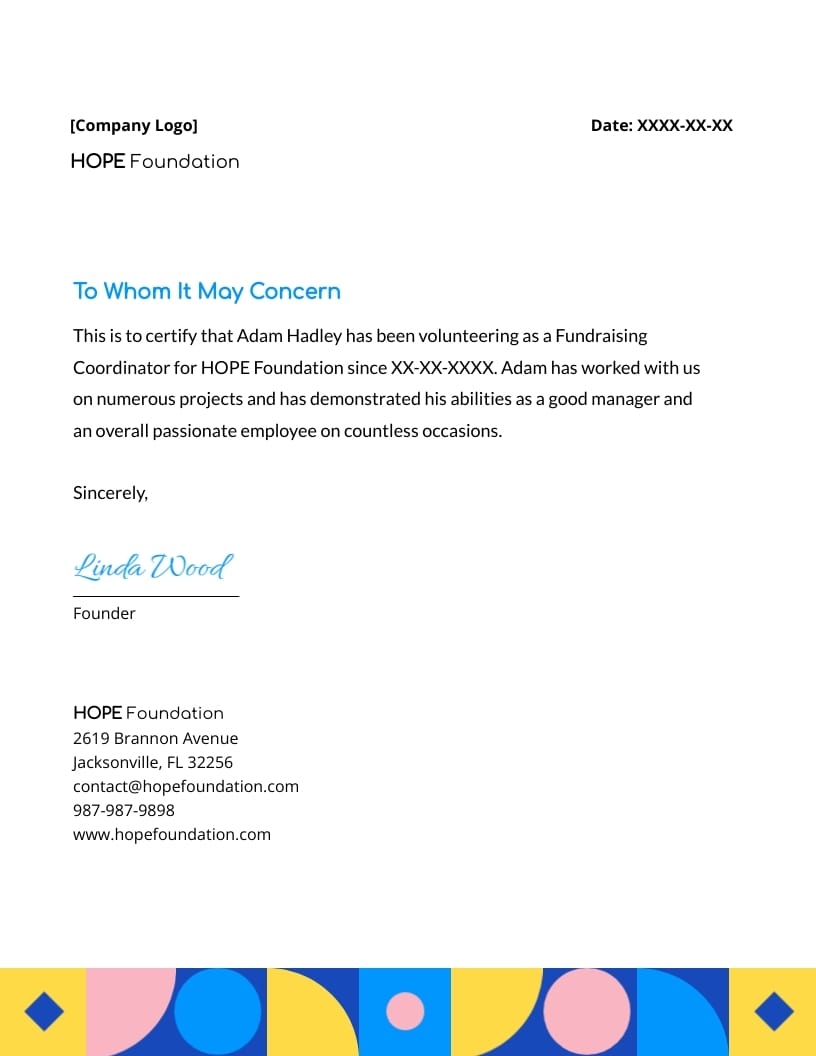 Non Profit Employment Verification Letter Template Visme