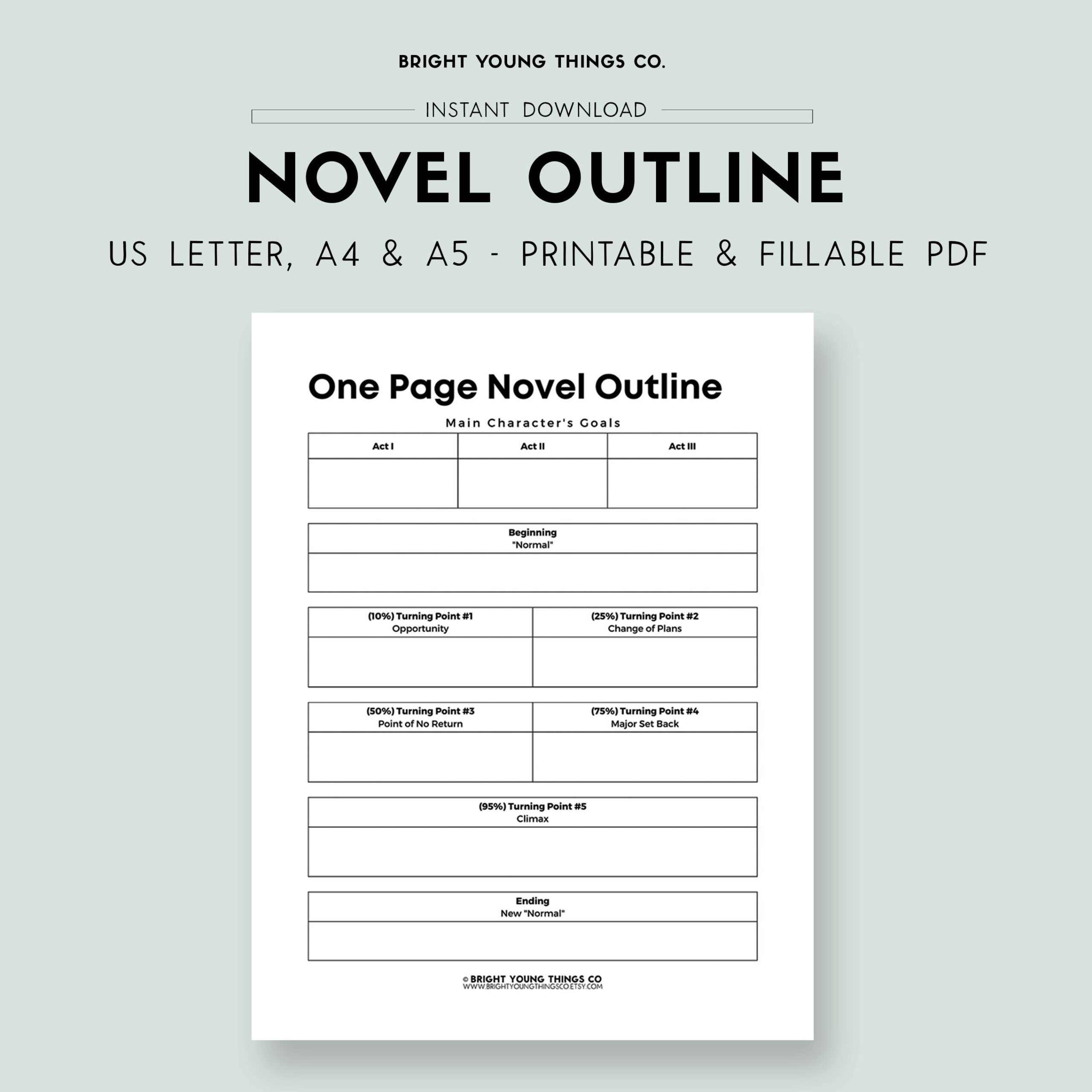 Novel Writing Sheets Novel Writing Template Novel Outline Template Printable Novel Outline Template Writing Resources Novel Outline PDF Etsy Hong Kong
