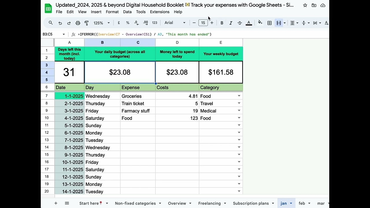 NOW With Daily Weekly Budgets Google Sheets 2024 2025 Beyond Expense Tracker Template YouTube