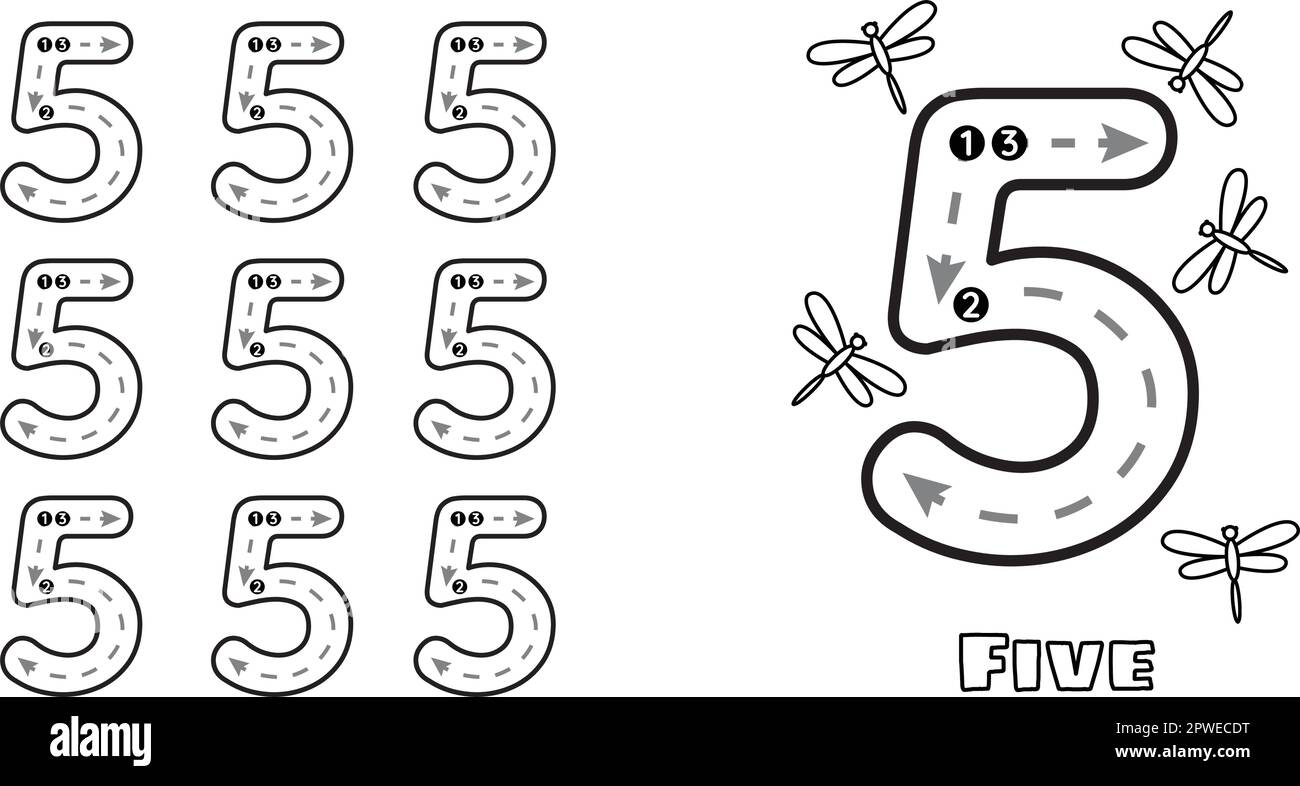 trace the number 5