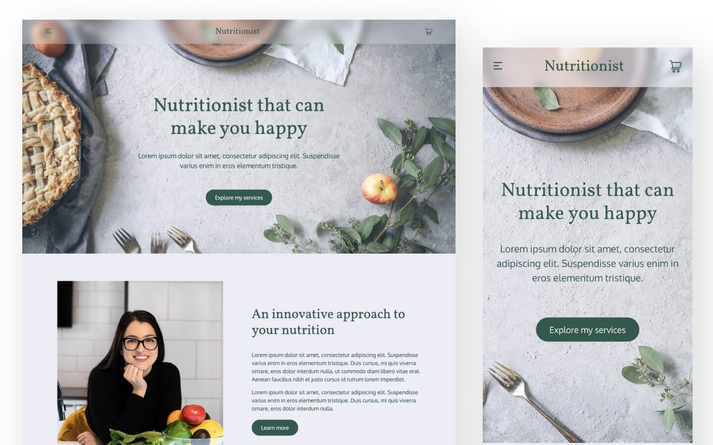 Nutritionist Website Page Template For Webflow