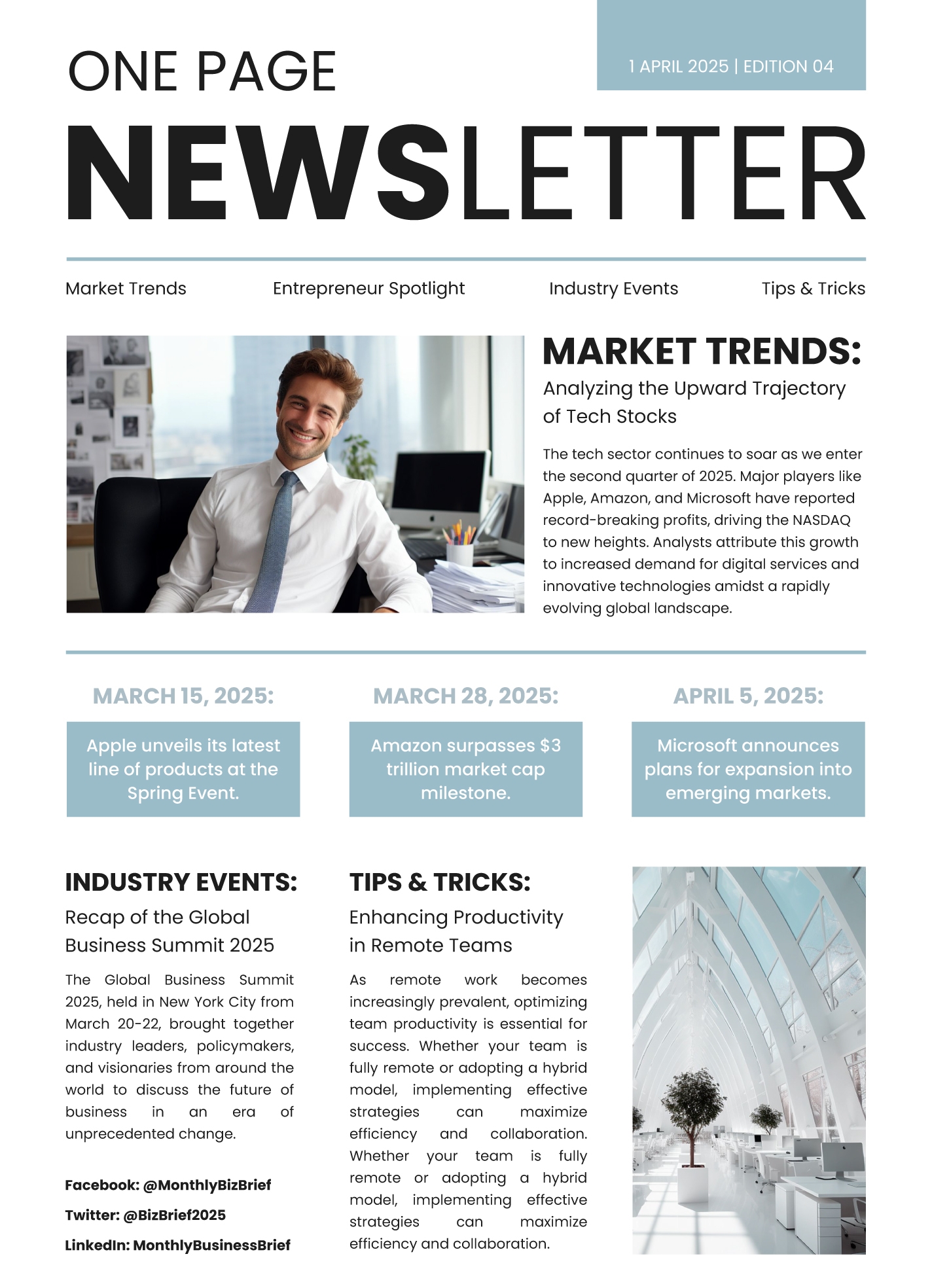 google doc newsletter template