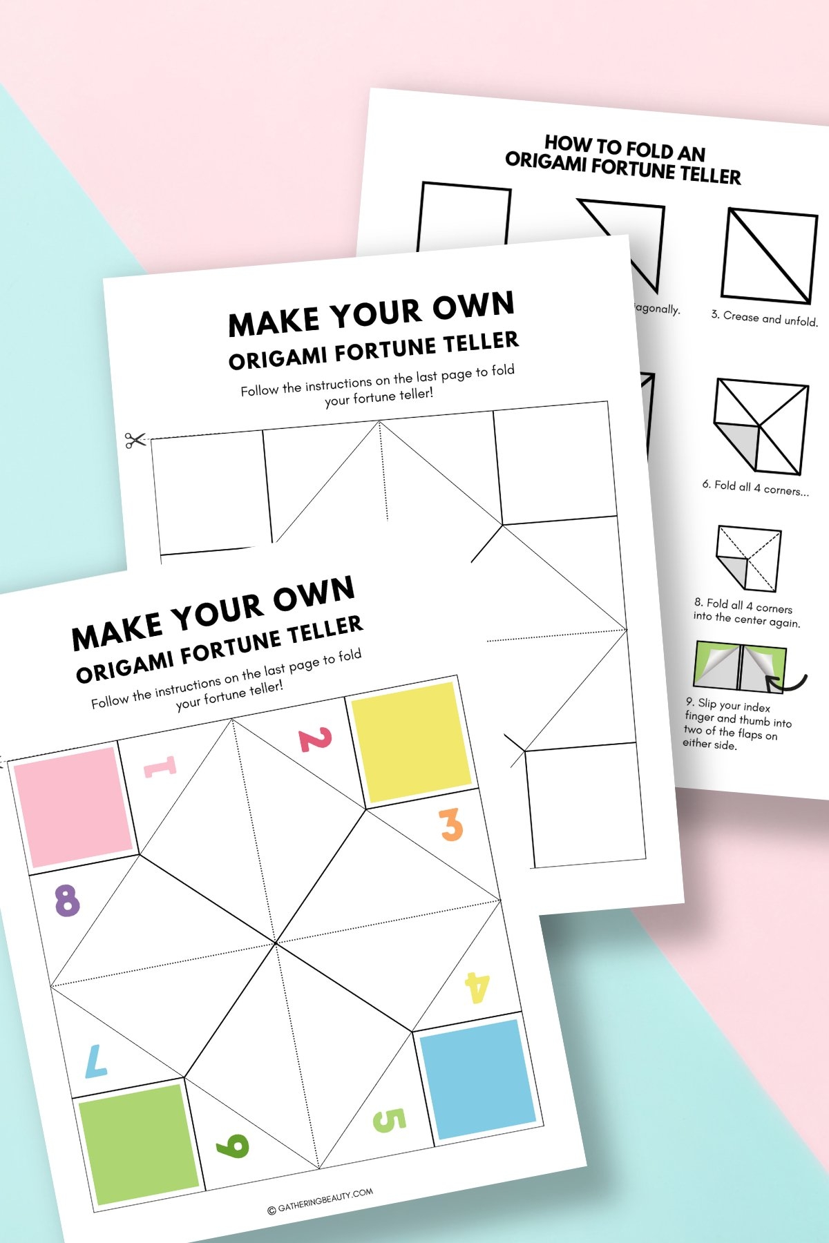 Origami Fortune Teller Free Printable Gathering Beauty Origami Fortune Teller Free Printable Gathering Beauty