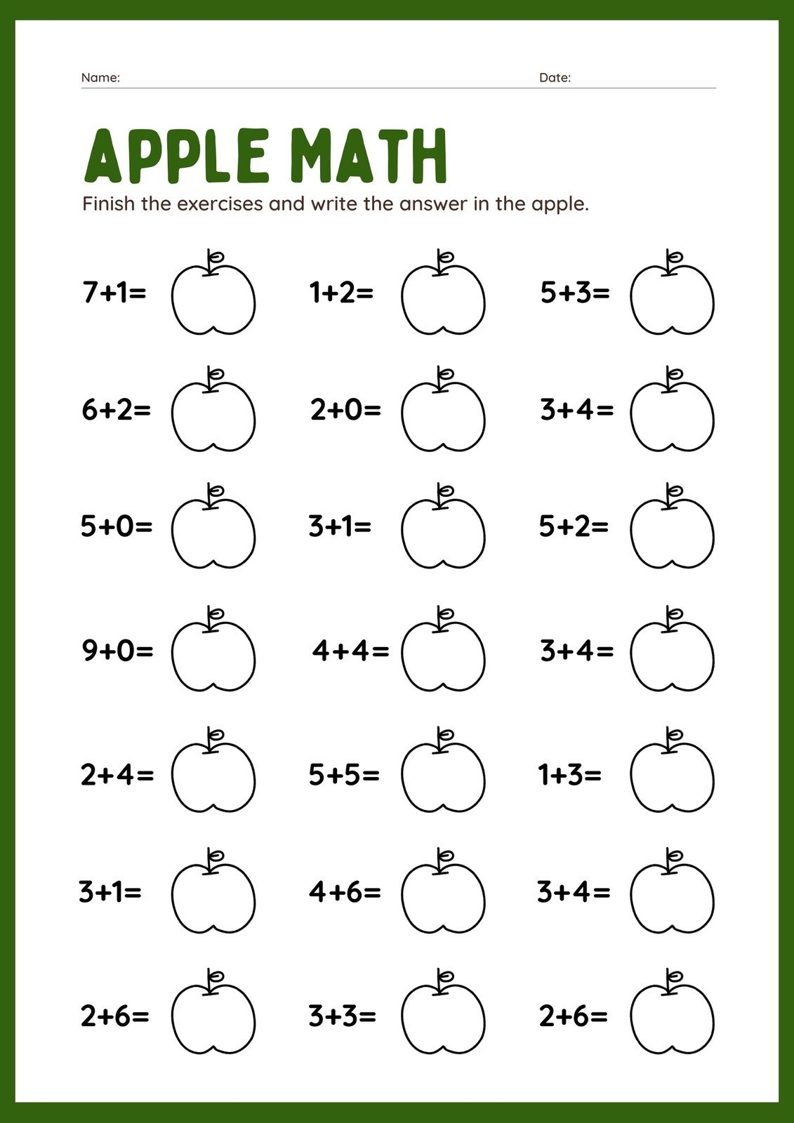 Page 2 Customize 1 746 Kindergarten Math Worksheets Templates Online Canva