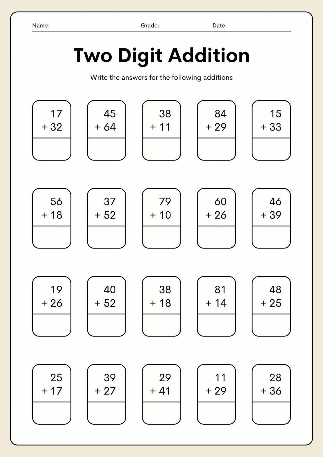 Page 3 Free Printable 2nd Grade Math Worksheets Canva