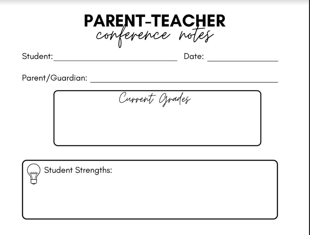 Parent teacher Conference Notes Etsy Parent teacher Conference Notes Etsy