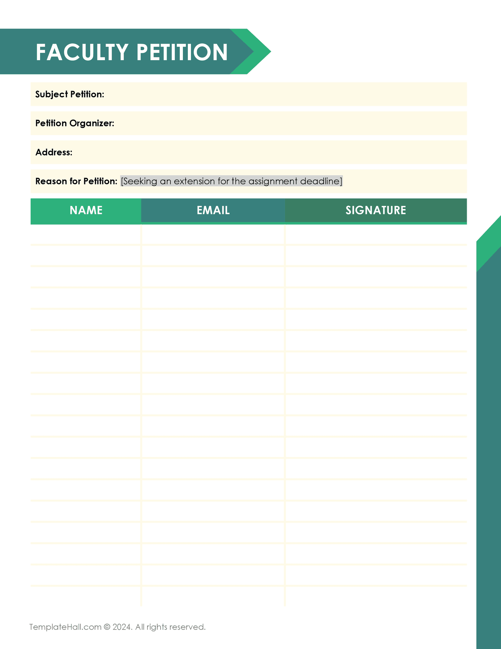petition template word