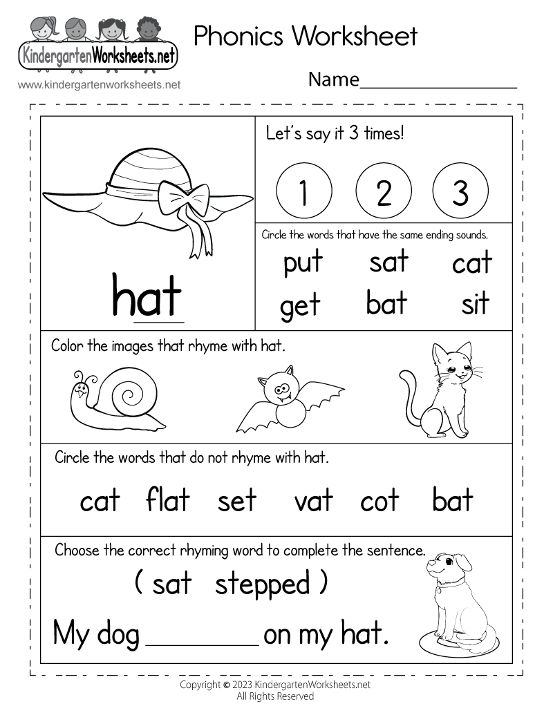 Phonics Worksheet Free Printable Digital PDF