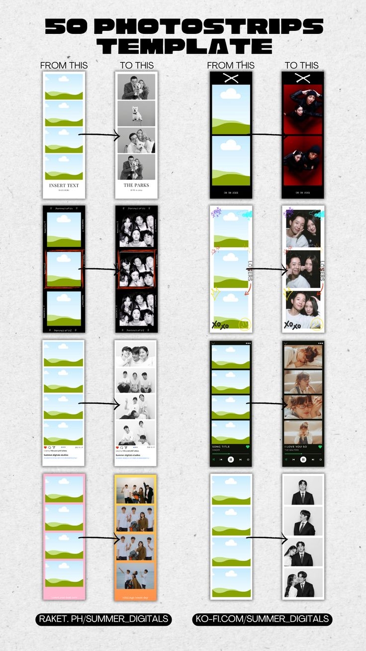 Photo Strip Templates Photo Booth Templates Photobooth Templates